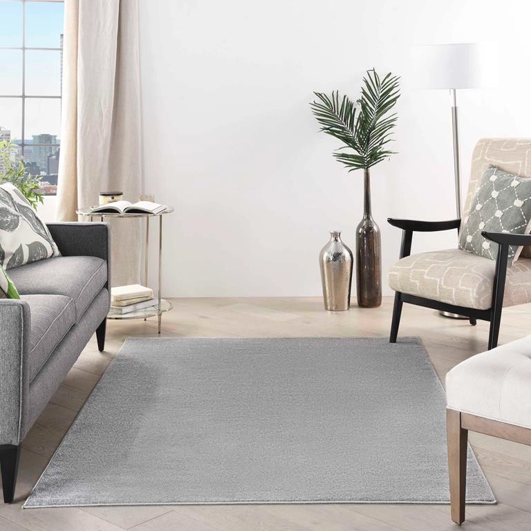 Nourison Essentials NRE01 Silver Grey 5x7 Rug in Room