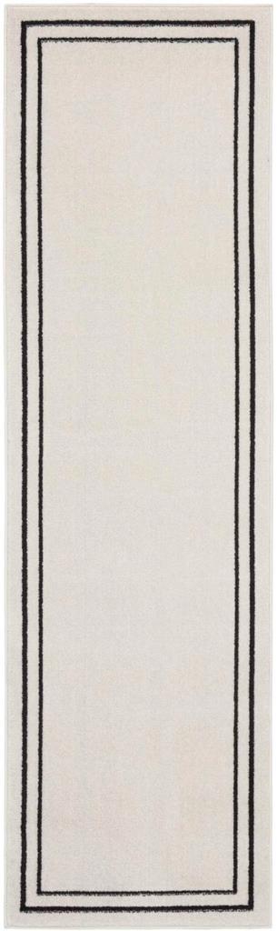 Nourison Essentials NRE02 Ivory Black 2x8 Runner