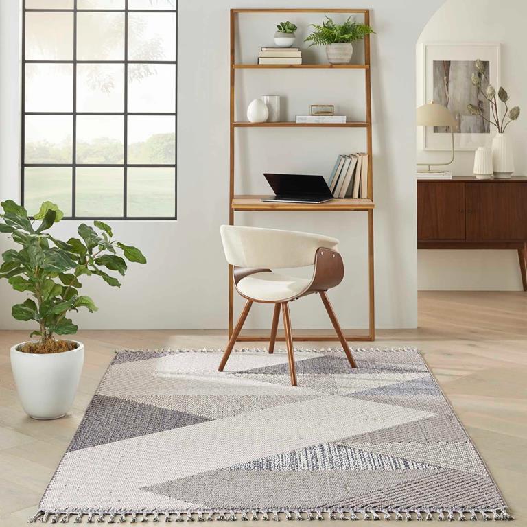 Nourison Paxton PAX04 Grey Slate 5x8 Area Rug in Room