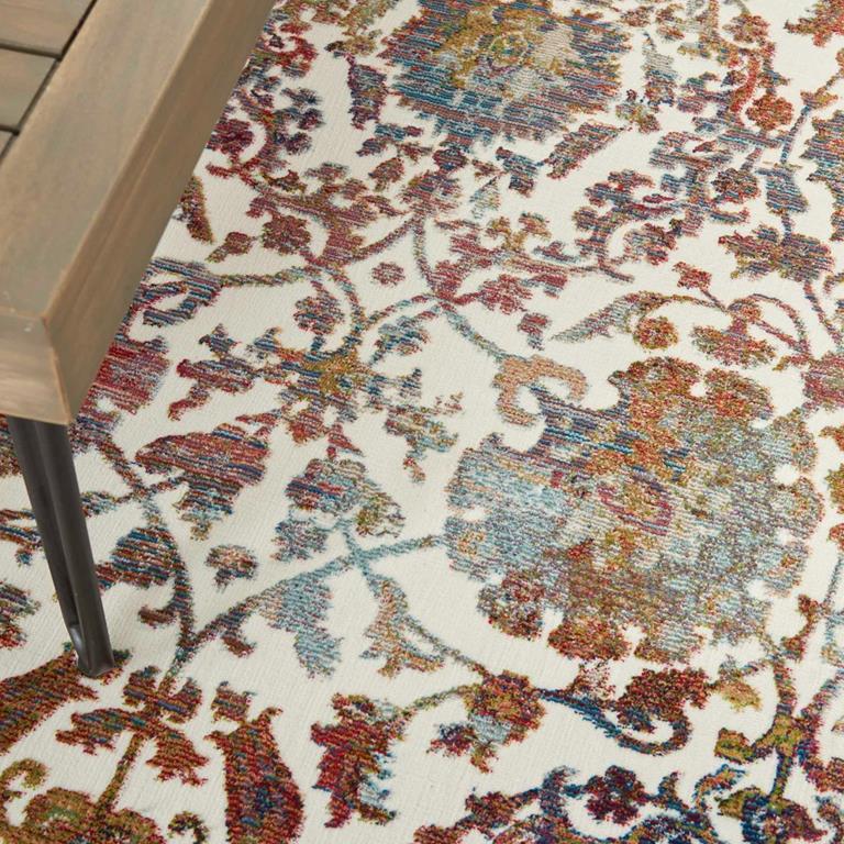 Nourison Ankara Global ANR06 White Multi Area Rug Detail on Floor