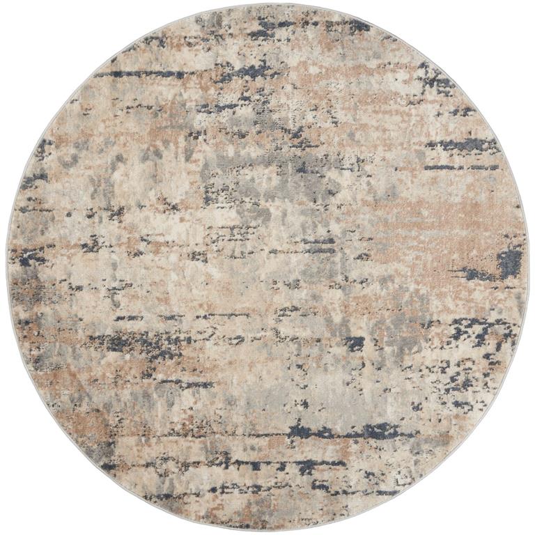 Nourison Quarry QUA01 Beige Grey Round Rug