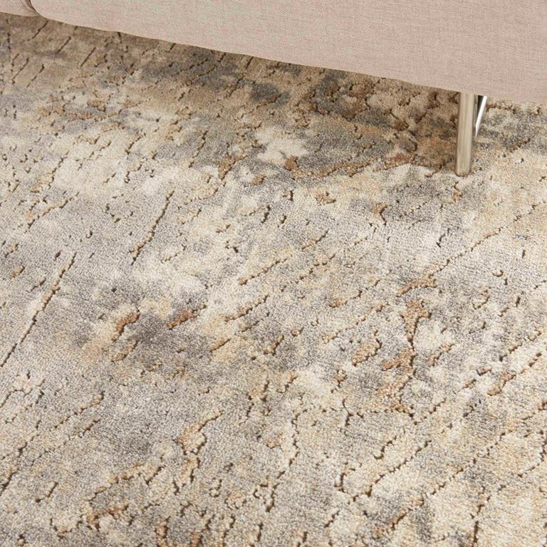 Nourison Quarry QUA03 Beige Grey Area Rug Detail on Floor