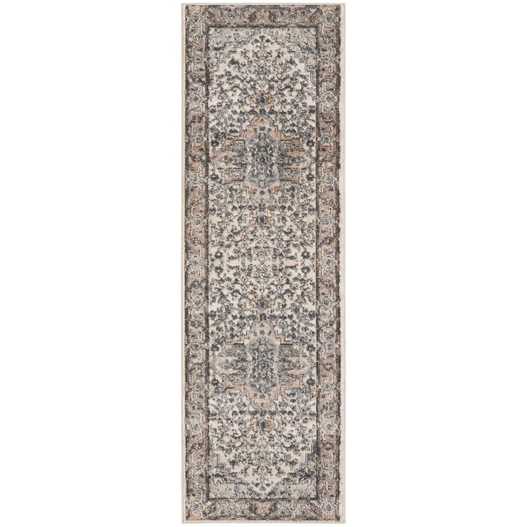 Nourison Quarry QUA05 Ivory Grey 2x8 Runner Rug