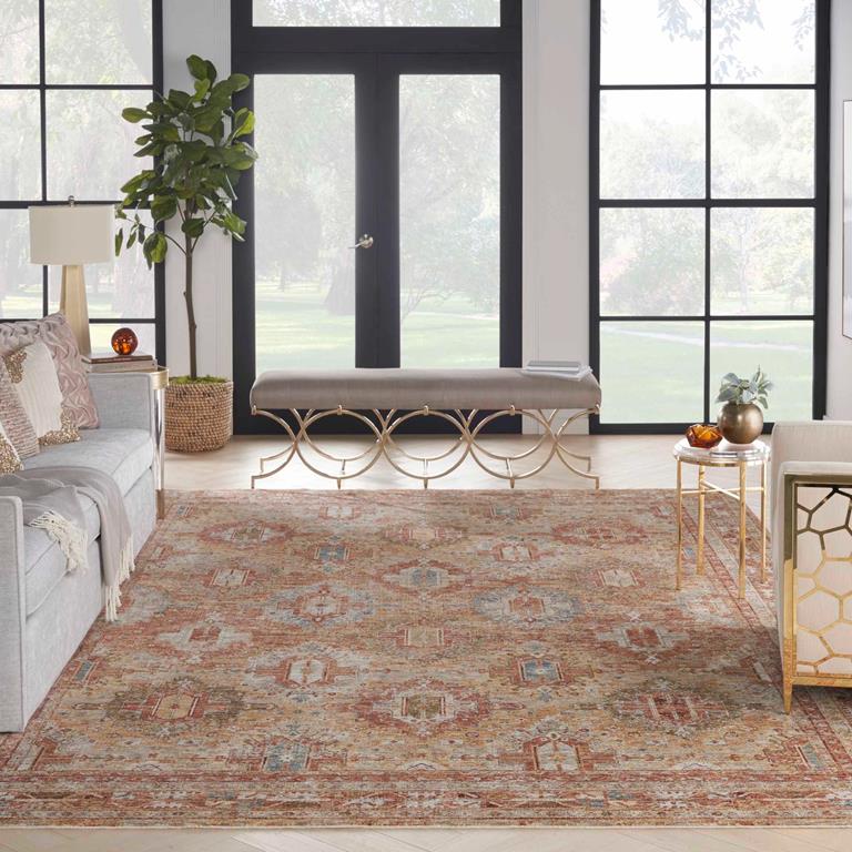 Nourison Sahar SHR01 Rust 9x13 Area Rug in Room