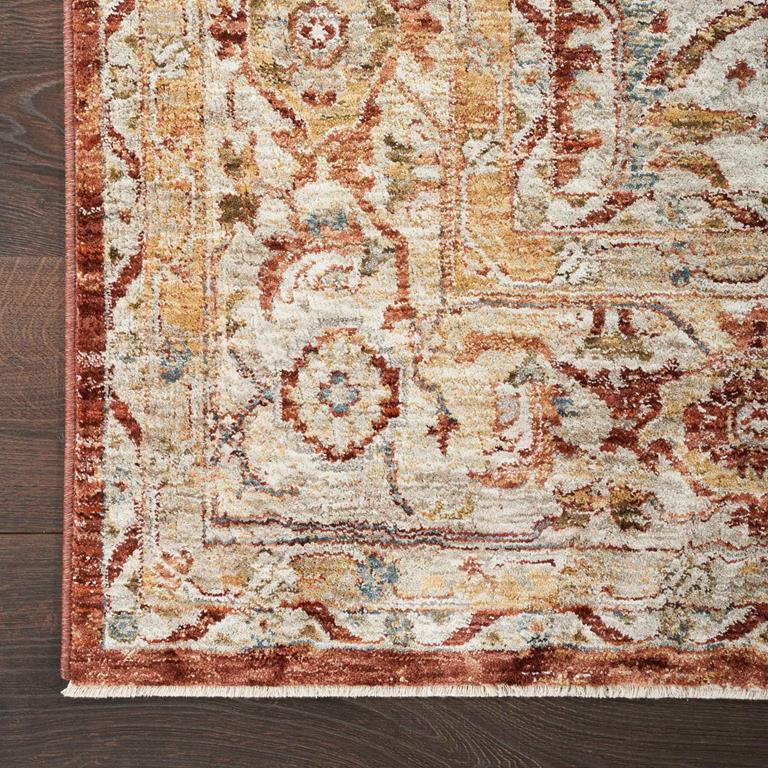 Nourison Sahar SHR02 Rust Area Rug Corner