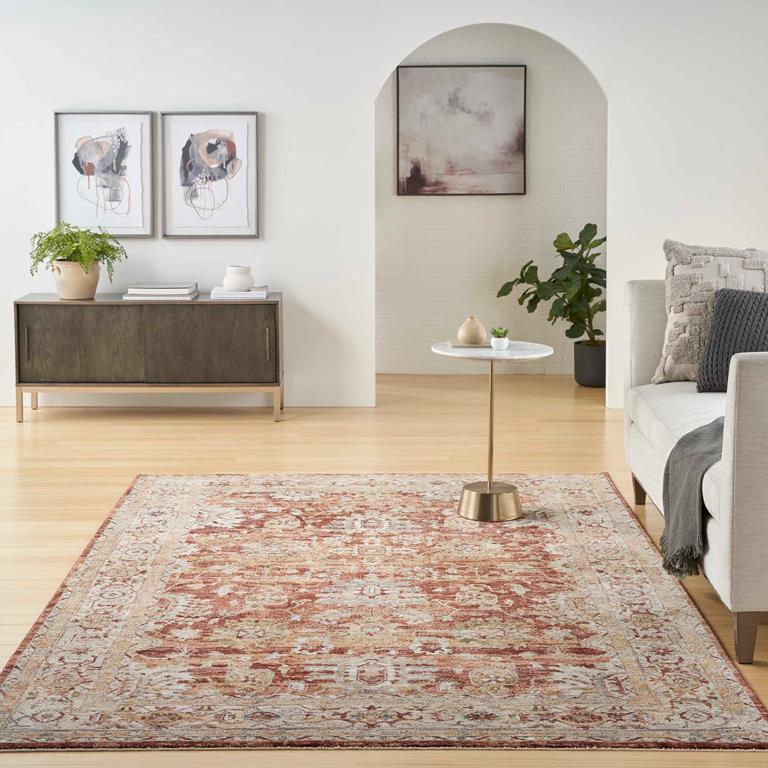 Nourison Sahar SHR02 Rust Area Rug Room Scene