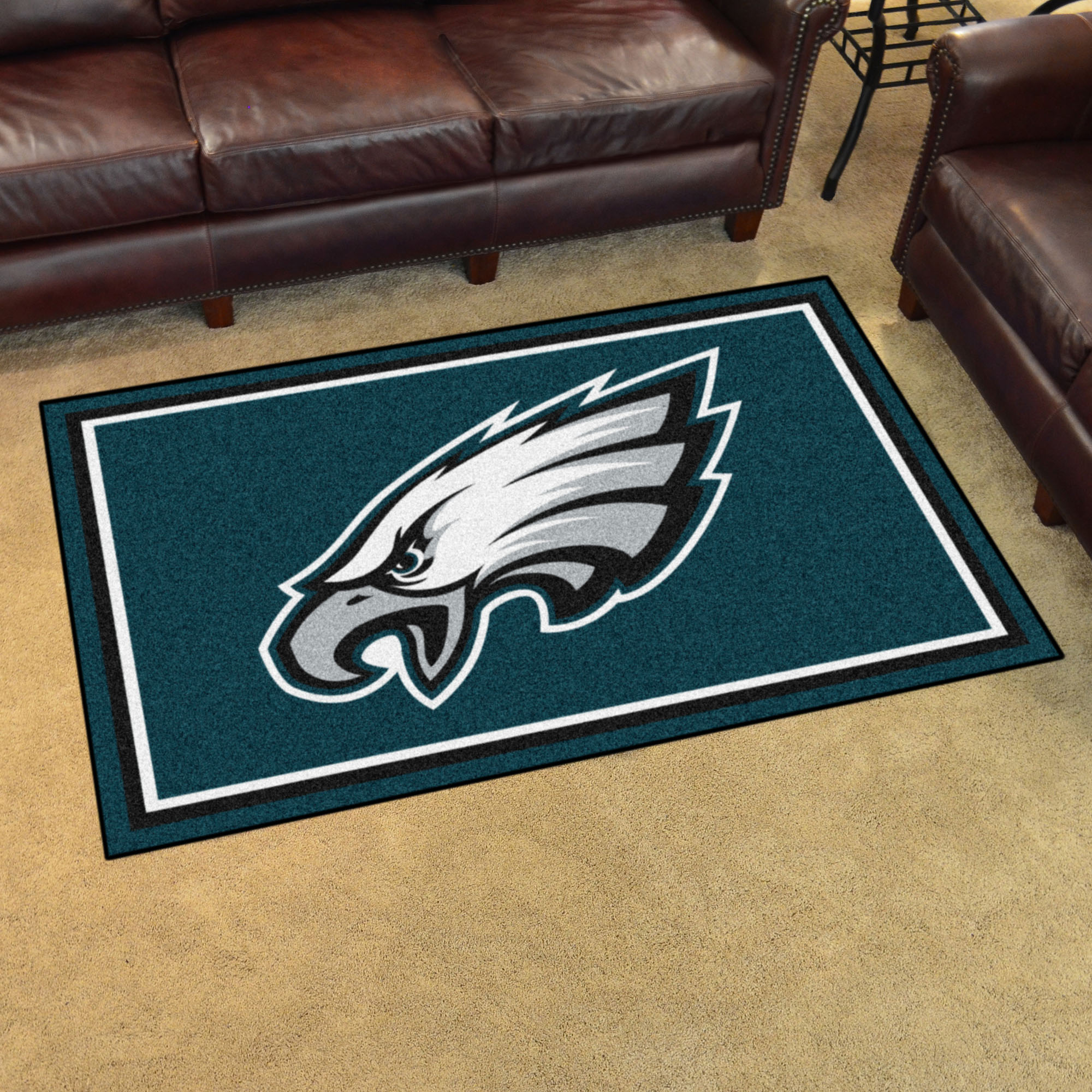 NFL Philadelphia Eagles 3'8" X 5'11" Green Plush Rug - 6600 In Room