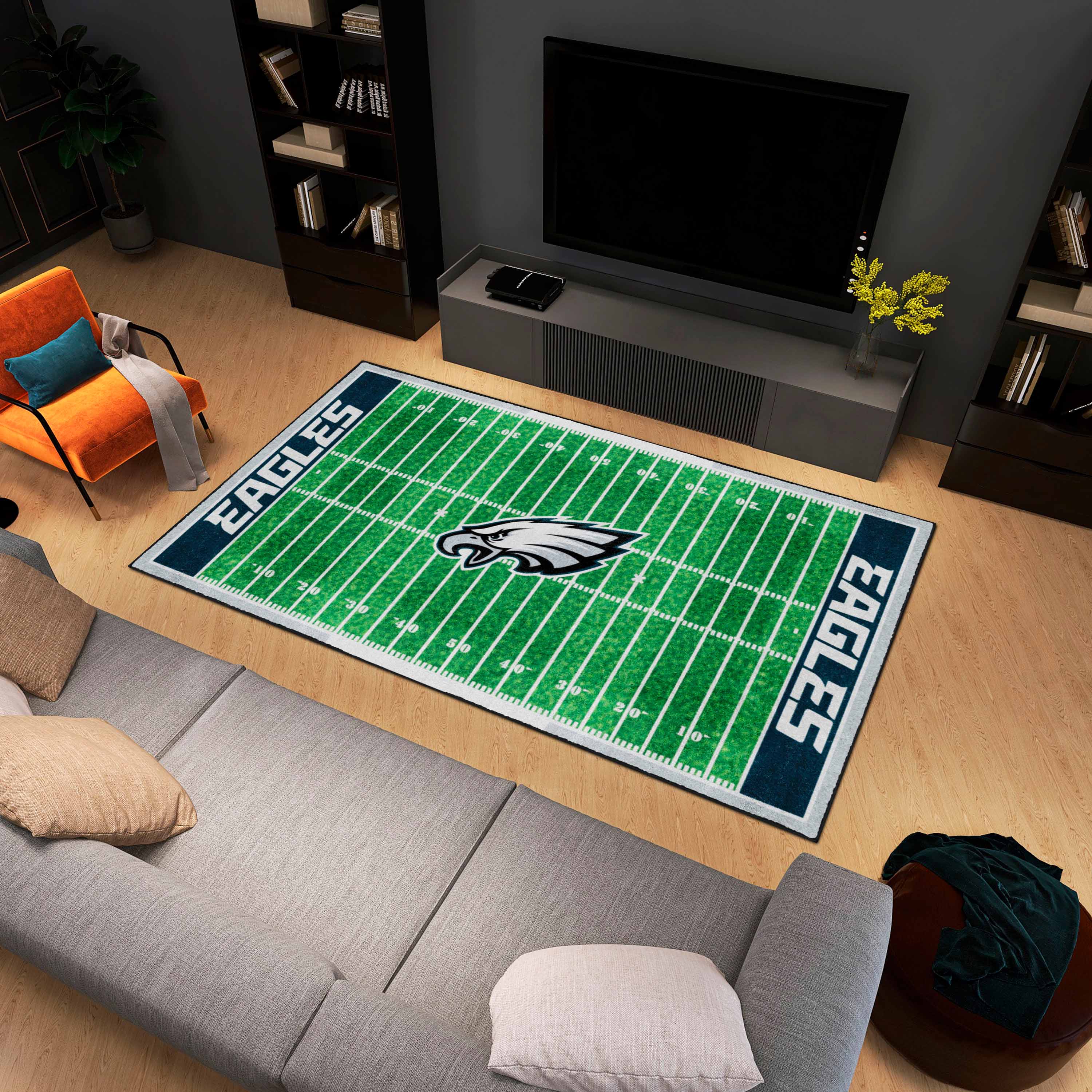 Officially Licensed NFL Philadelphia Eagles Plush Rug w/Vintage