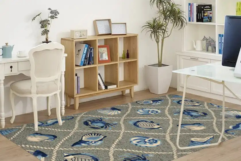 Kas Harbor 4219 Grey Seaside Area Rug Room Scene