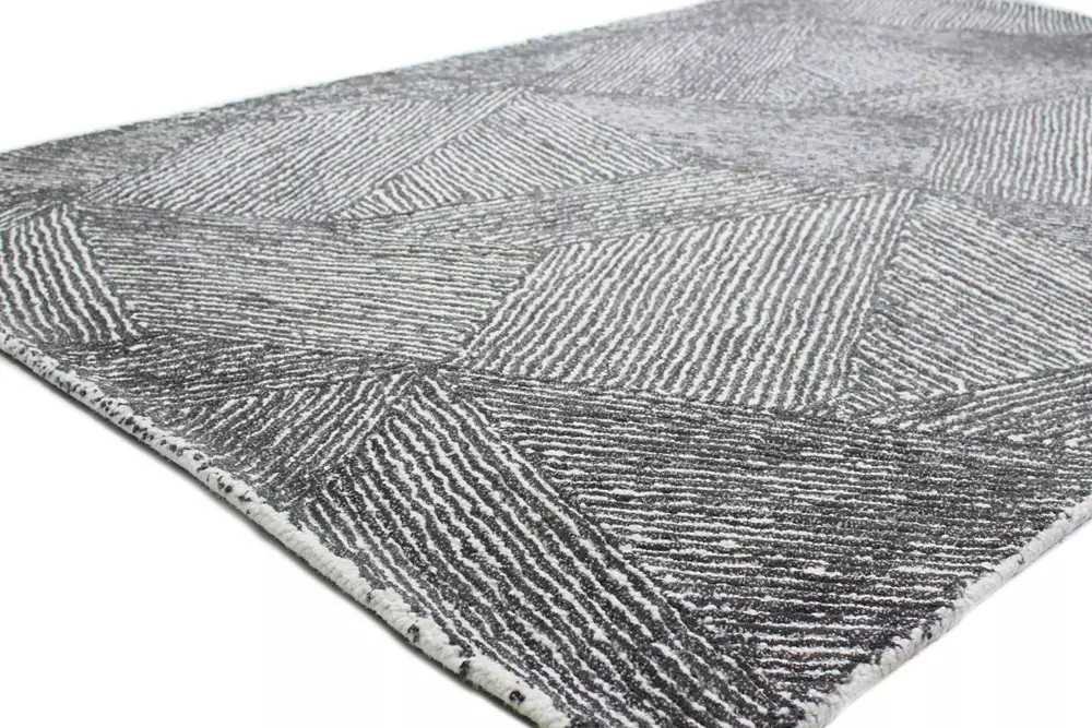 Bashian Venezia CL156 Eliseo Charcoal Area Rug on Angle