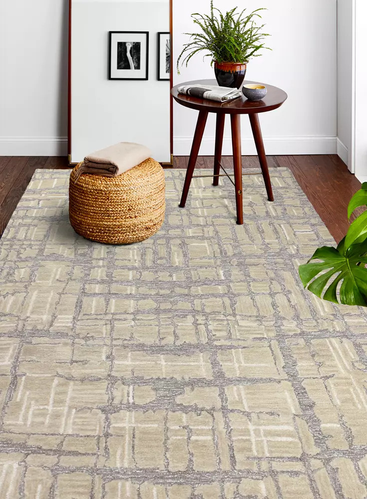 Bashian Verona LC165 Noor Taupe Area Rug Room Scene