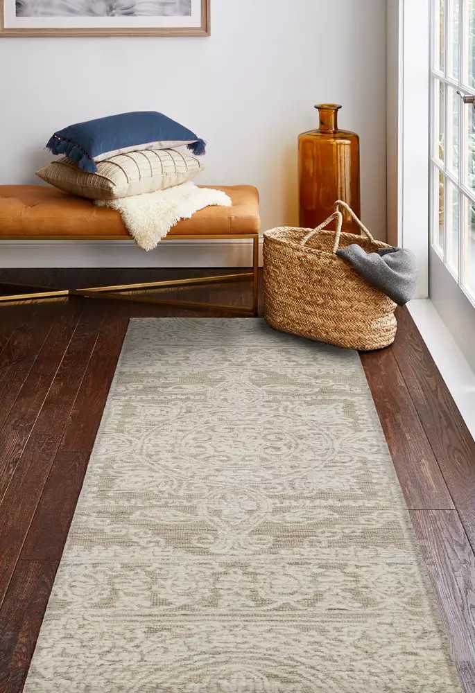 Bashian Verona LC173 Nyra Beige Runner Area Rug Room Scene