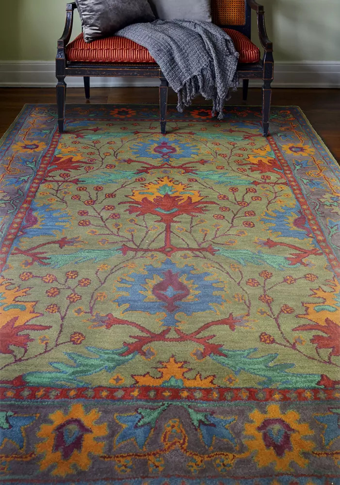 Bashian Wilshire HG130 Somers Taupe Area Rug Room Scene