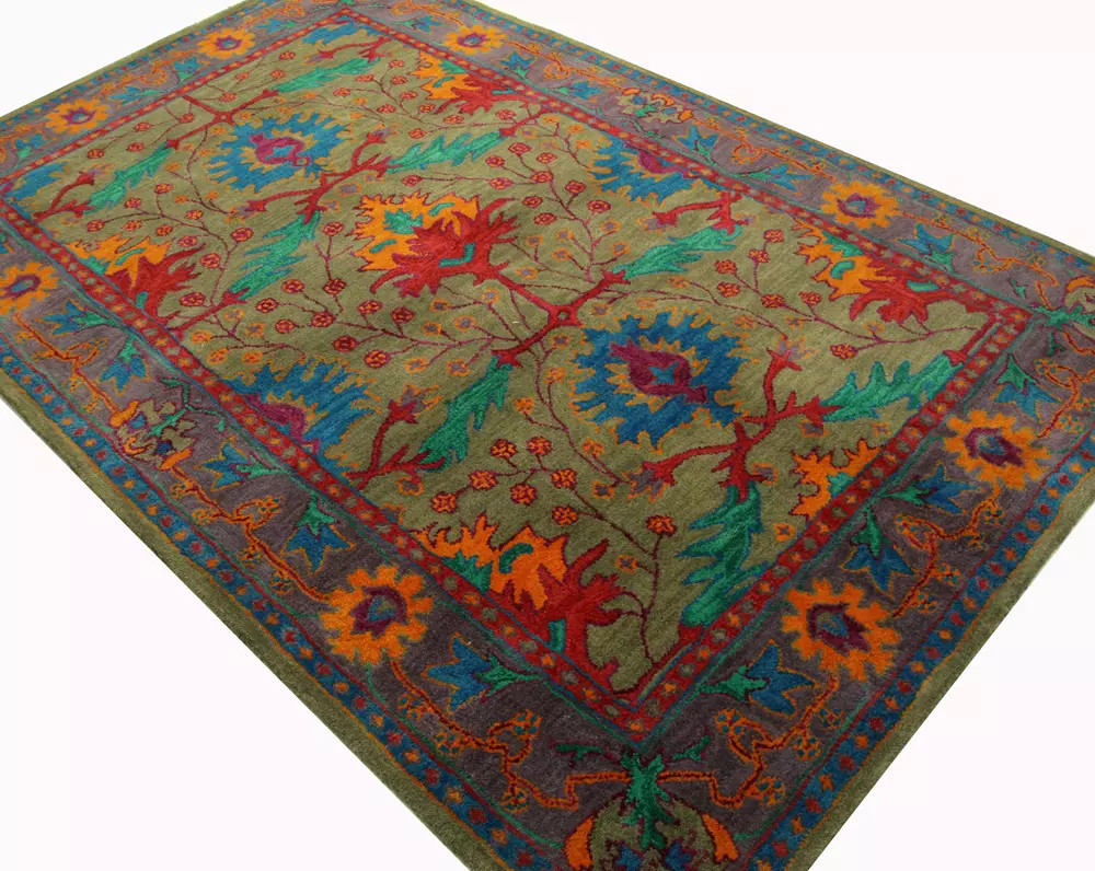 Bashian Wilshire HG130 Somers Taupe Area Rug on Angle