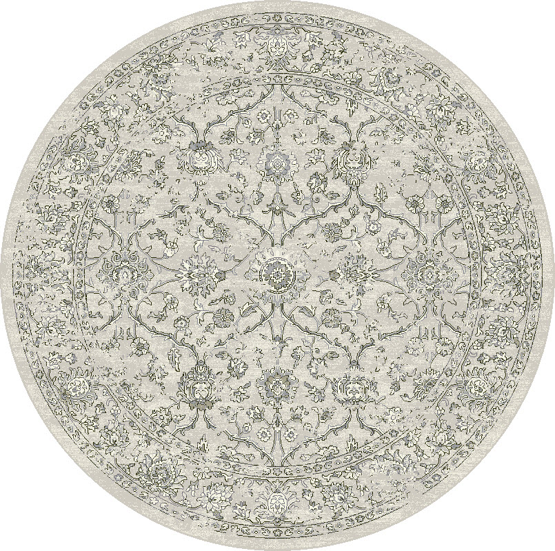 Ancient Garden 57136-9696 Silver/Grey Round Area Rug