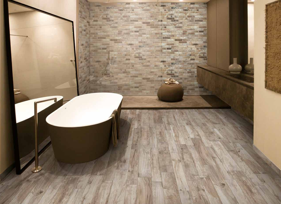 Living Wood Marrone Beige Porcelain Floor Tile 6" x 39"