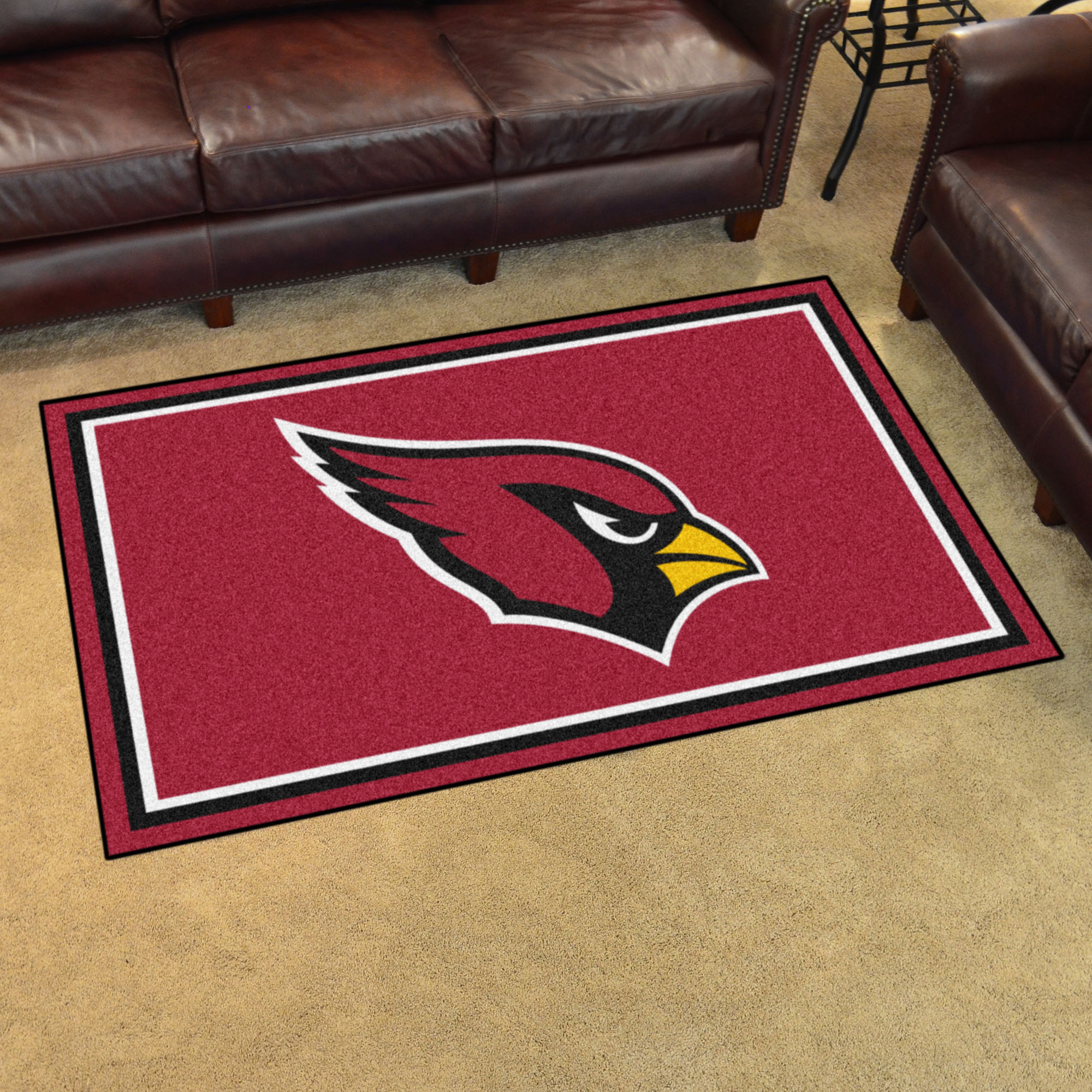 NFL Arizona Cardinals 3'8" X 5'11" Red Plush Rug - 6556 Room Scene