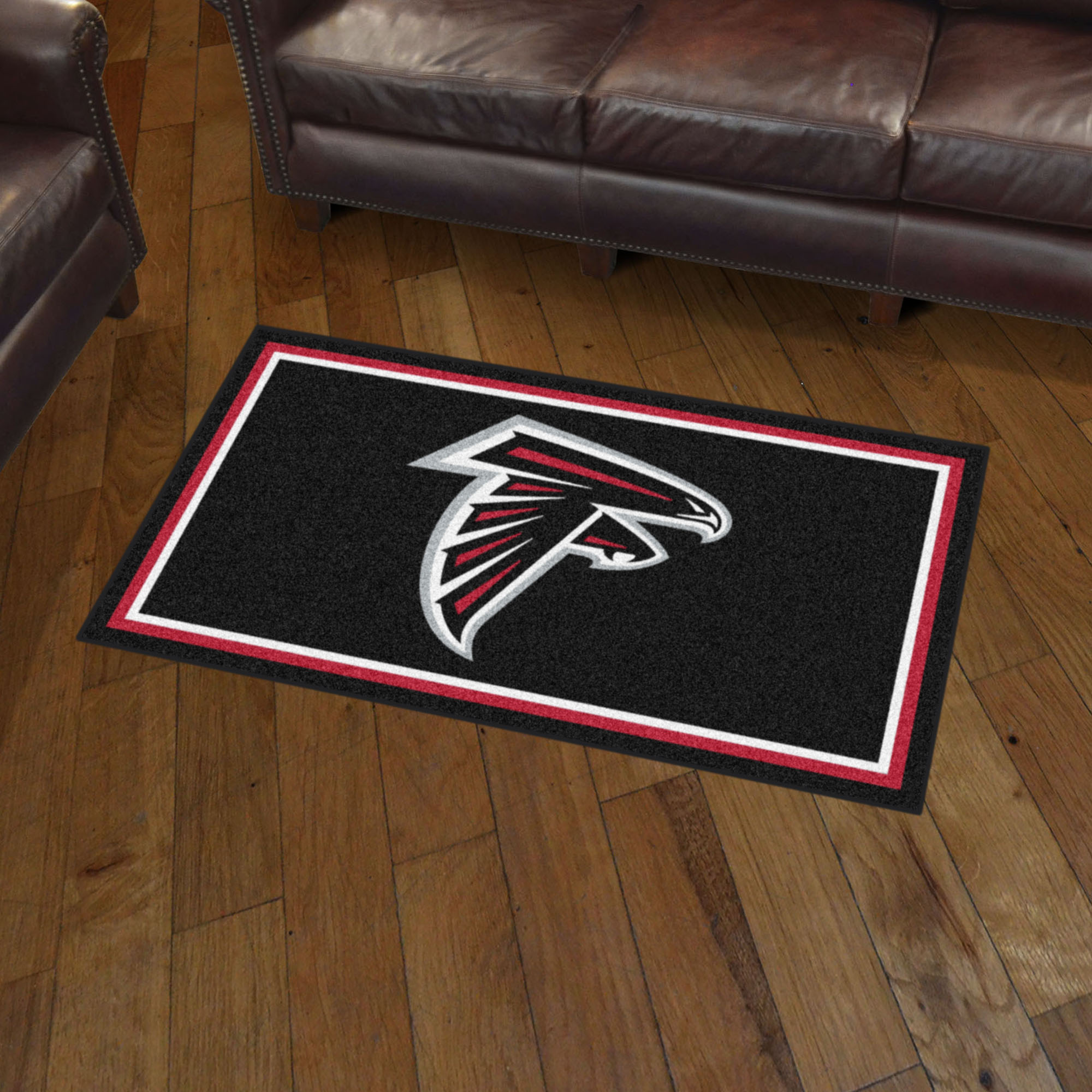 NFL Atlanta Falcons 3'0" X 5'0" Black Plush Rug - 19858 Room Scene