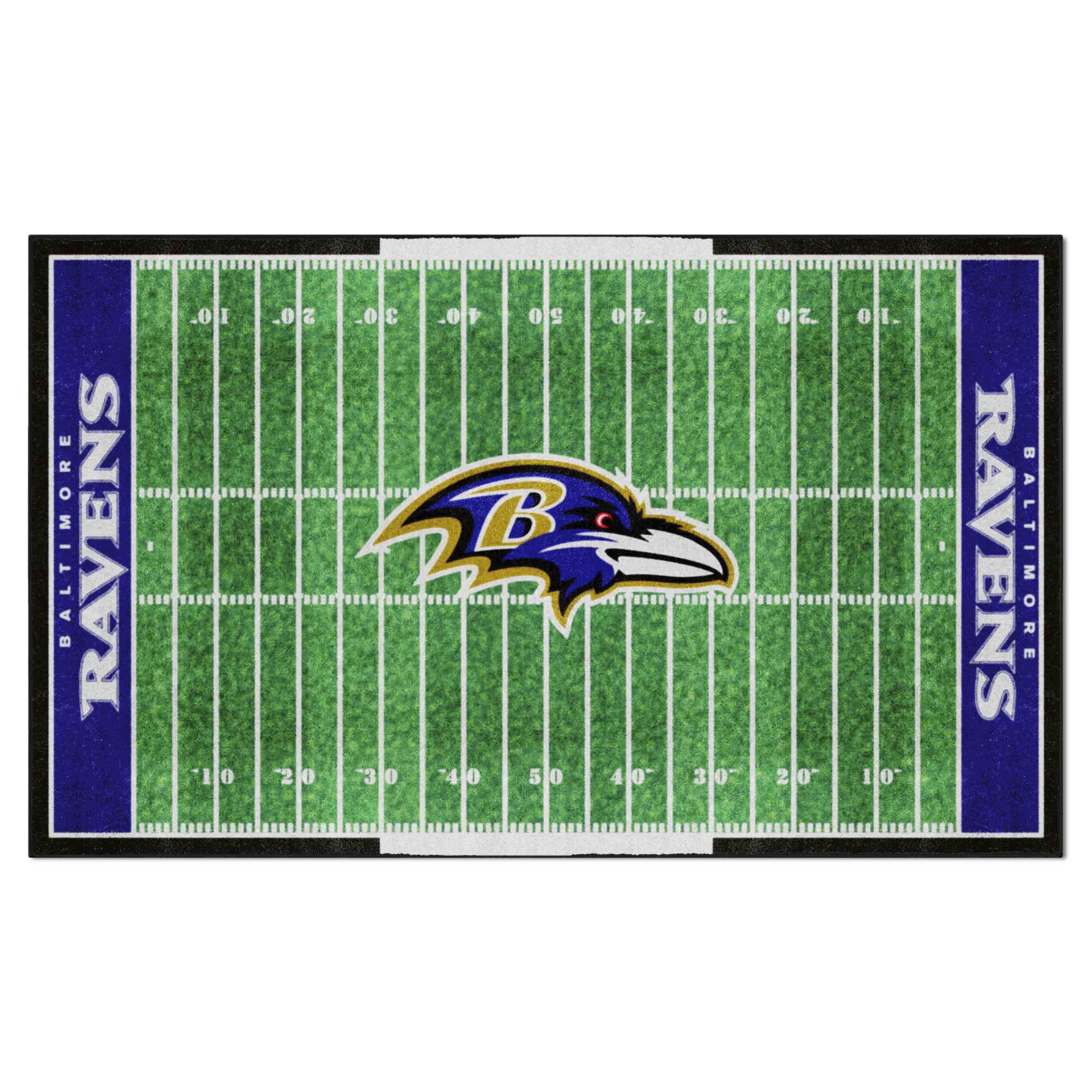 NFL Baltimore Ravens 5'10" X 9'9" Green Plush Rug - 35139