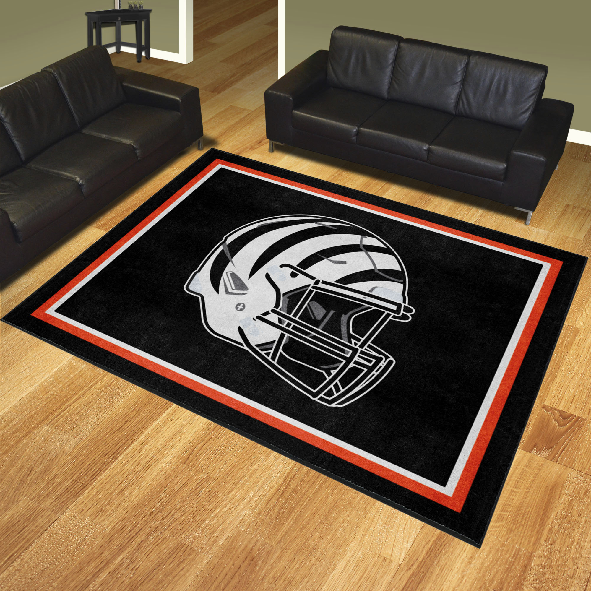 NFL Cincinnati Bengals 7'3" X 9'9" Black Plush Rug - 36157 Room Scene