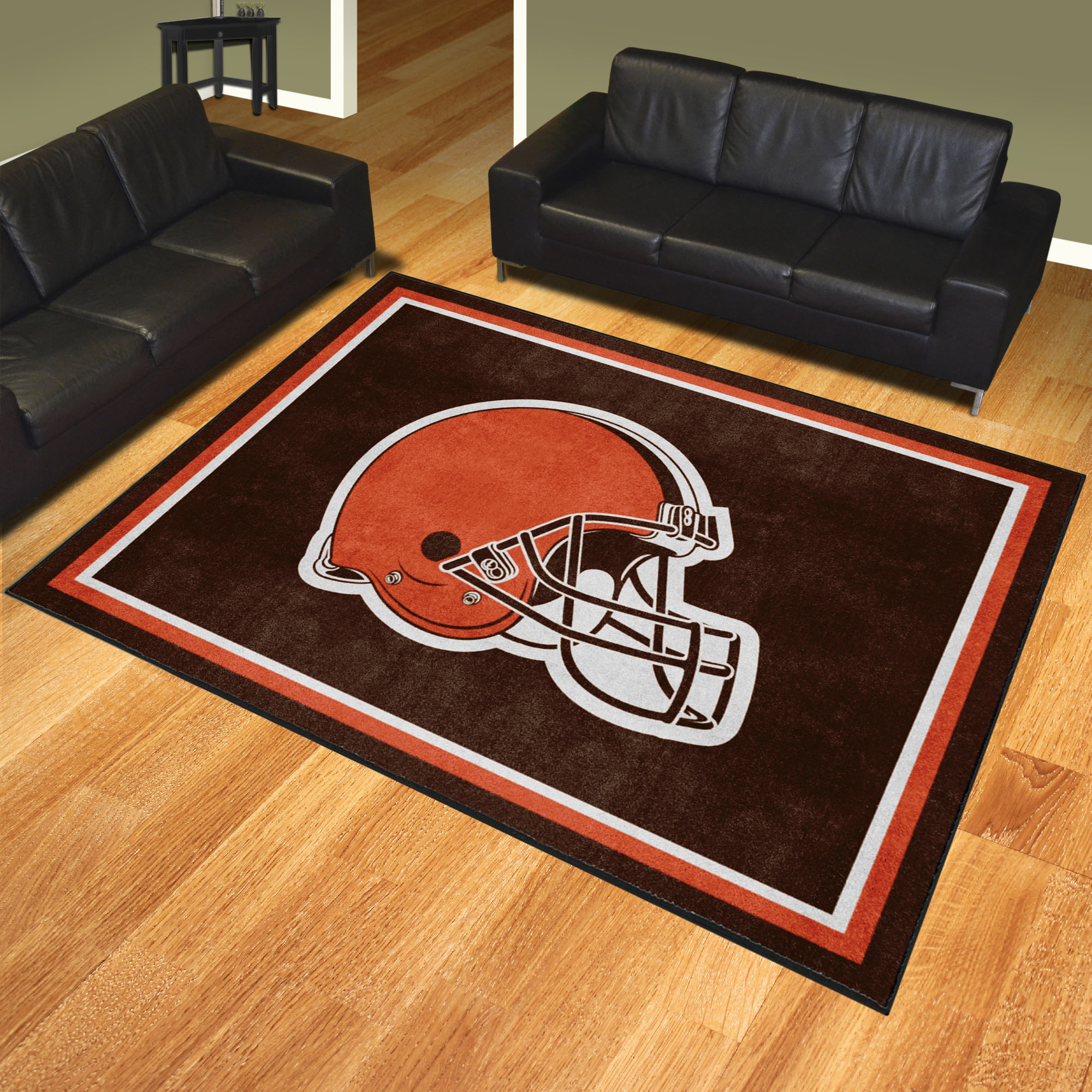 NFL Cleveland Browns 7'3" X 9'9" Brown Plush Rug - 17479 Room Scene