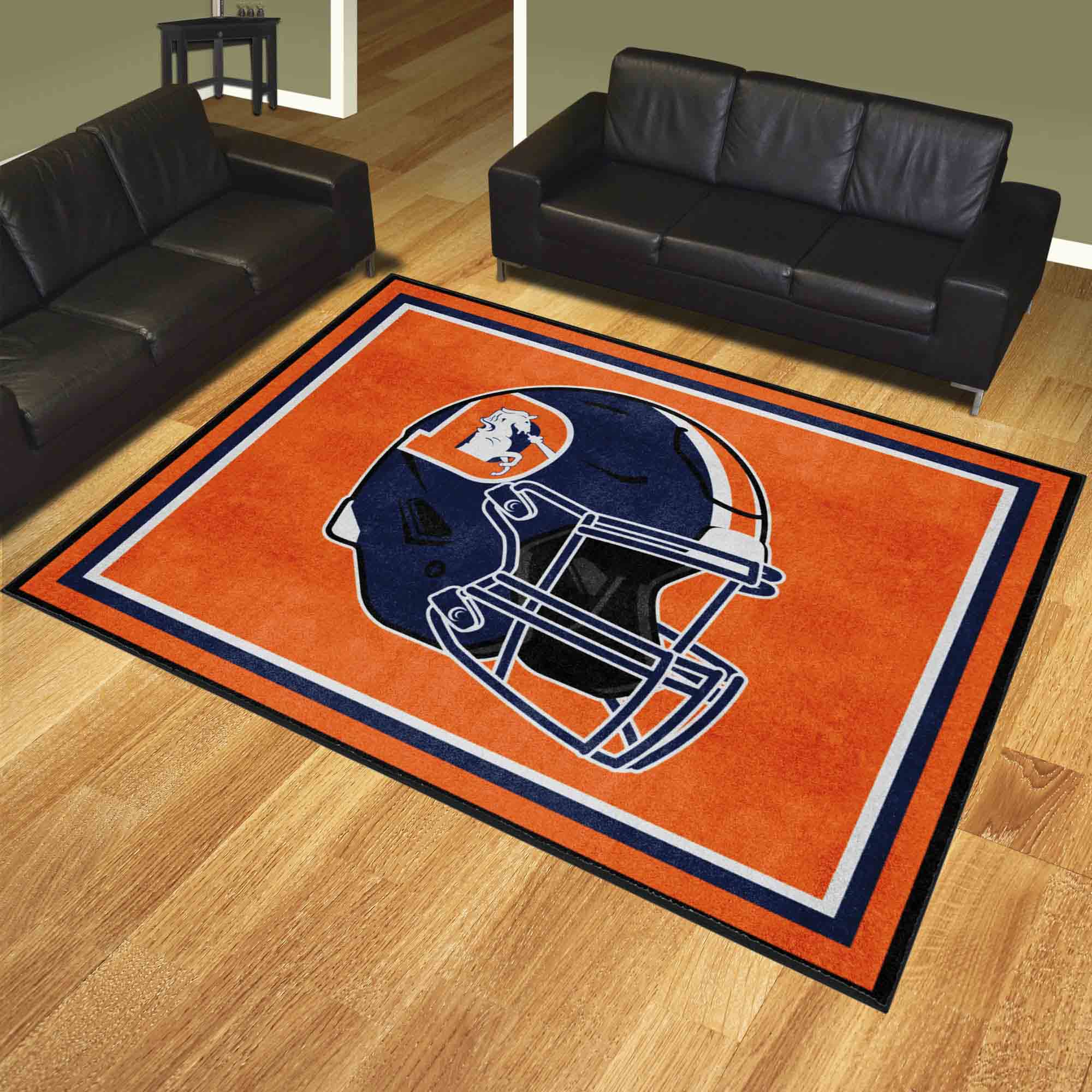 NFL Denver Broncos 7'3" X 9'9" Orange Plush Rug - 36177 Room Scene