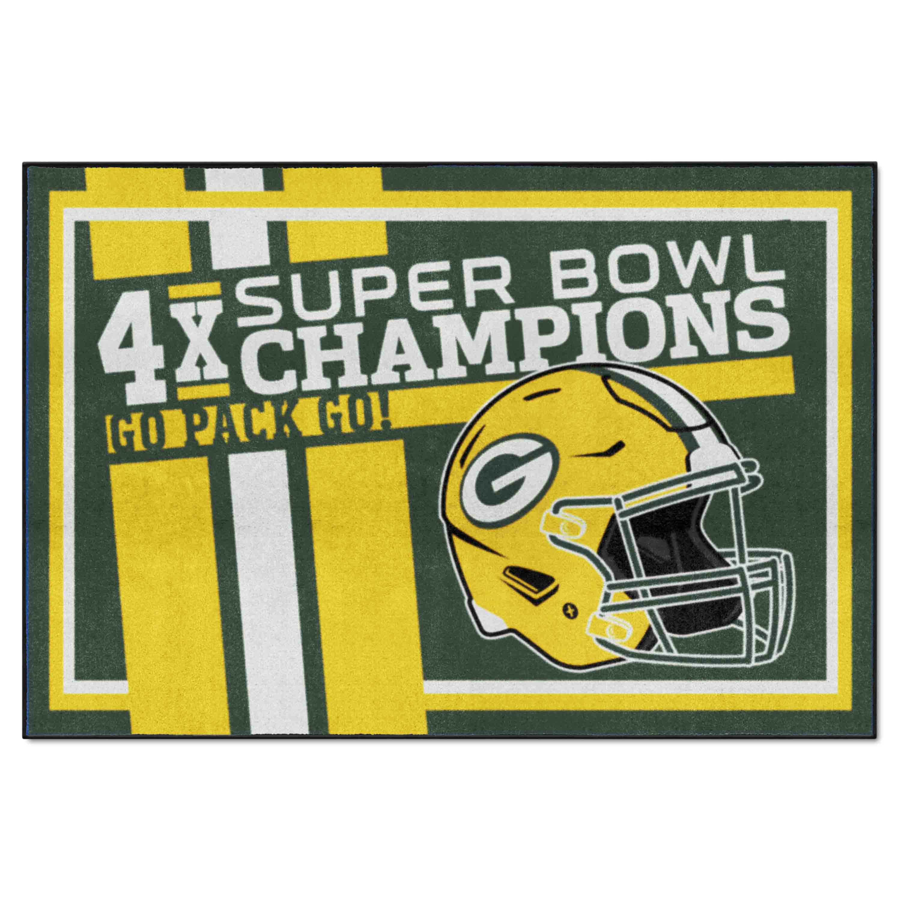 NFL Green Bay Packers 4'11" X 7'4" Green Plush Rug - 30926