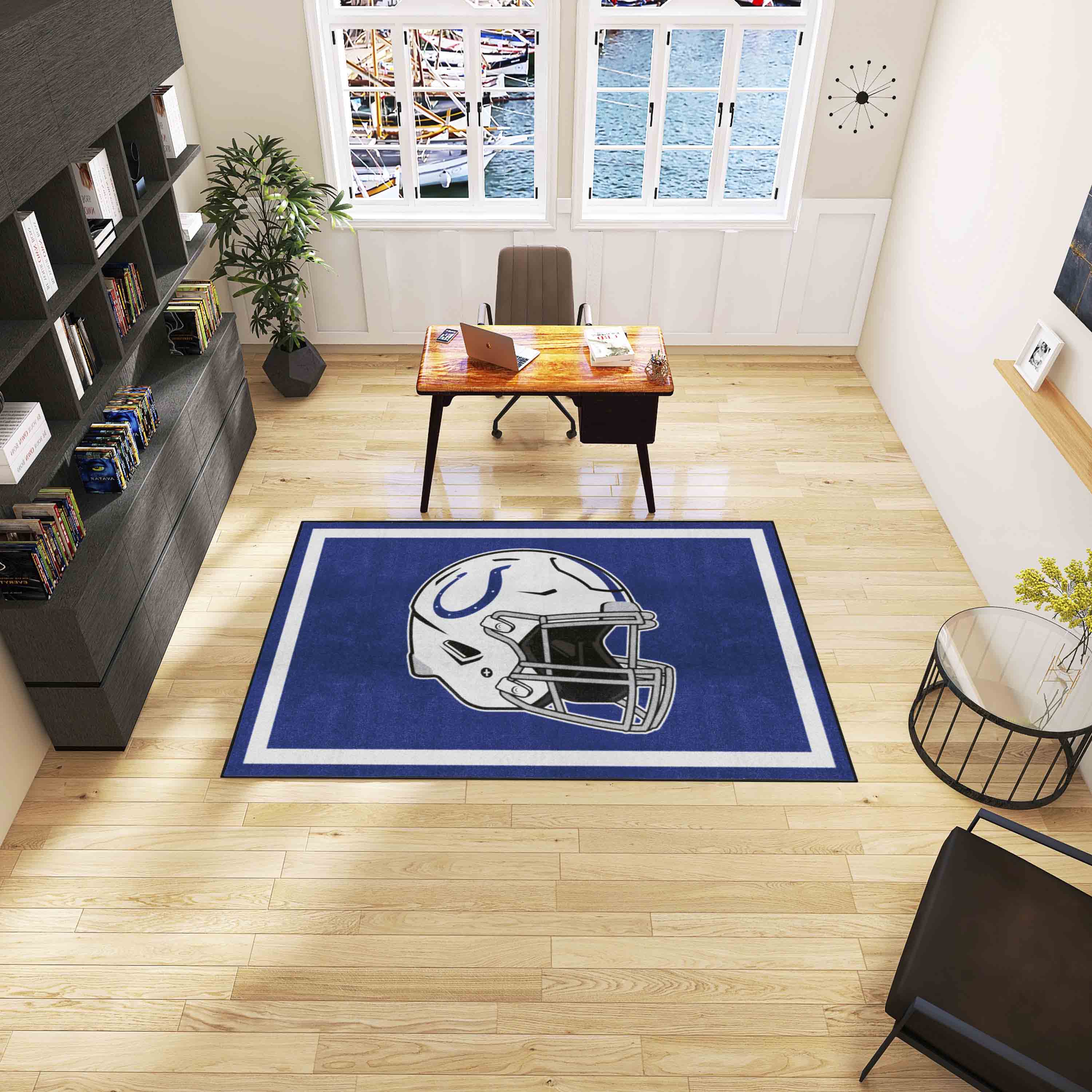 NFL Indianapolis Colts 4'11" X 7'4" Navy Plush Rug - 38276 Room Scene