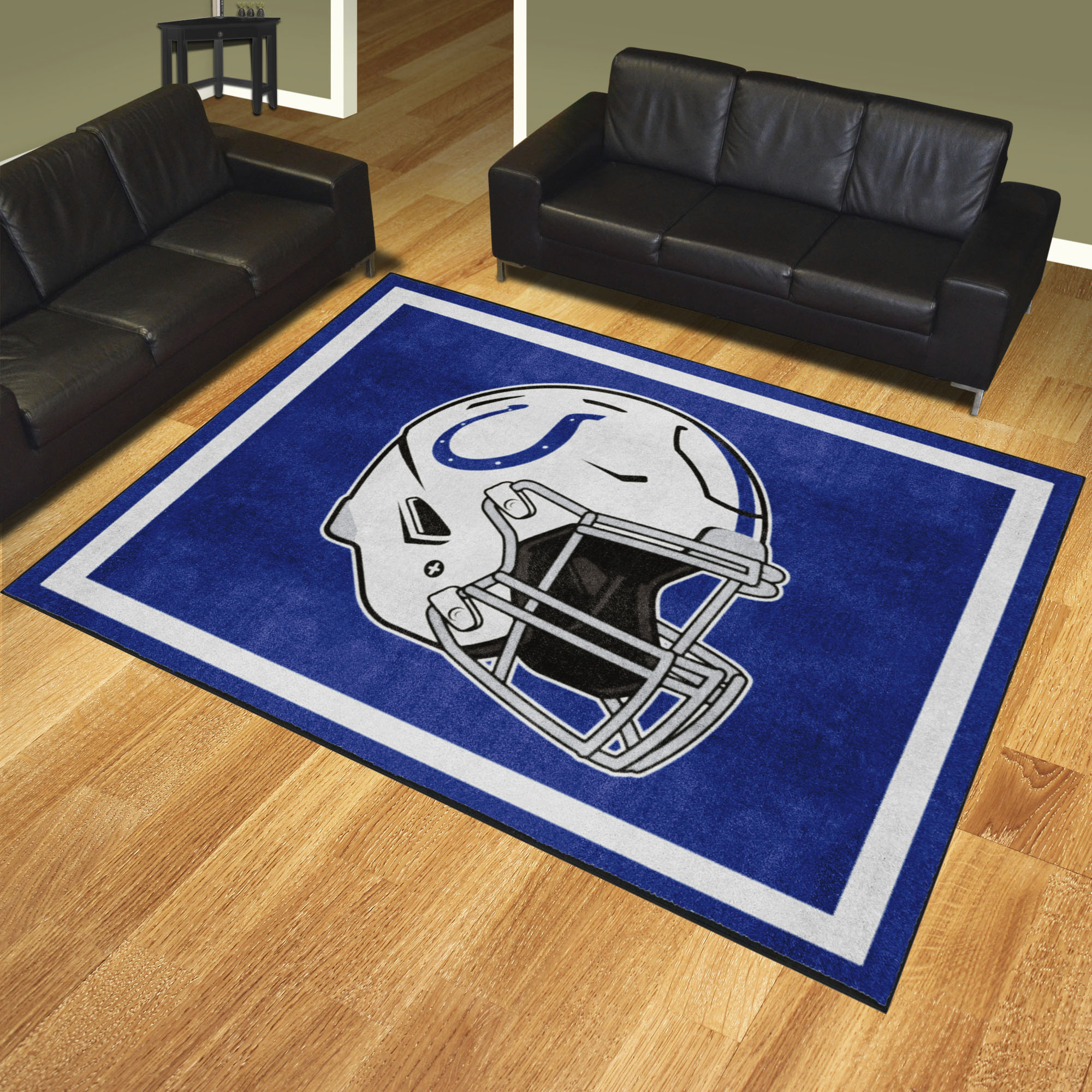 NFL Indianapolis Colts 7'3" X 9'9" Navy Plush Rug - 38277 Room Scene