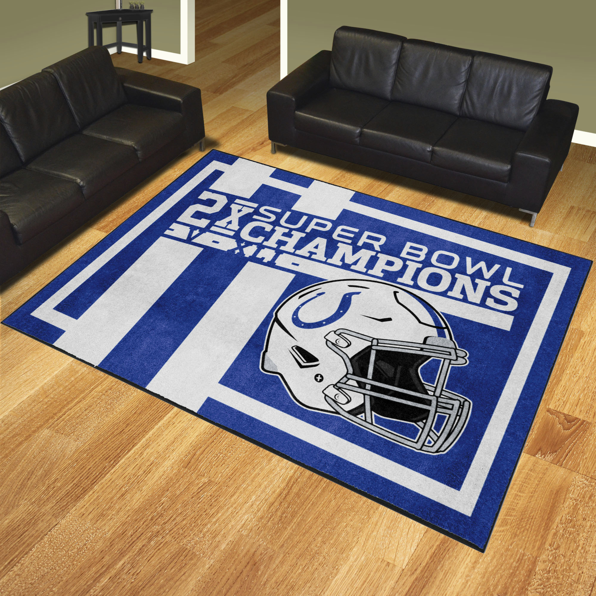 NFL Indianapolis Colts 7'3" X 9'9" Blue Plush Rug - 30935 Room Scene