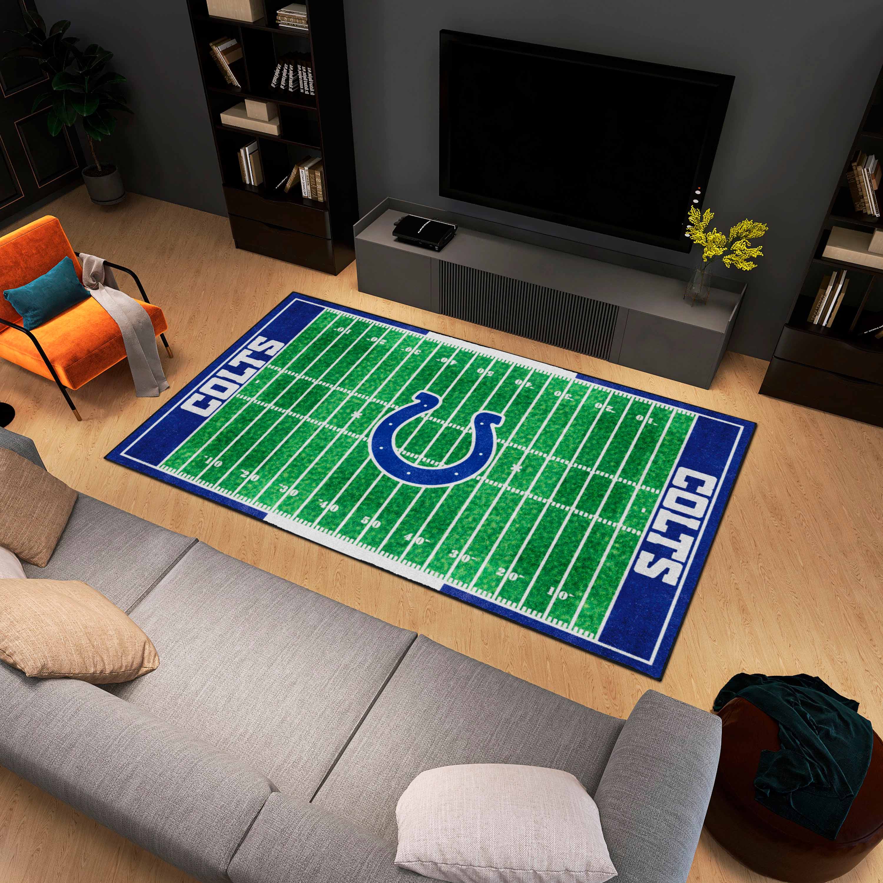 NFL Indianapolis Colts 5'10" X 9'9" Green Plush Rug - 35150 Room Scene
