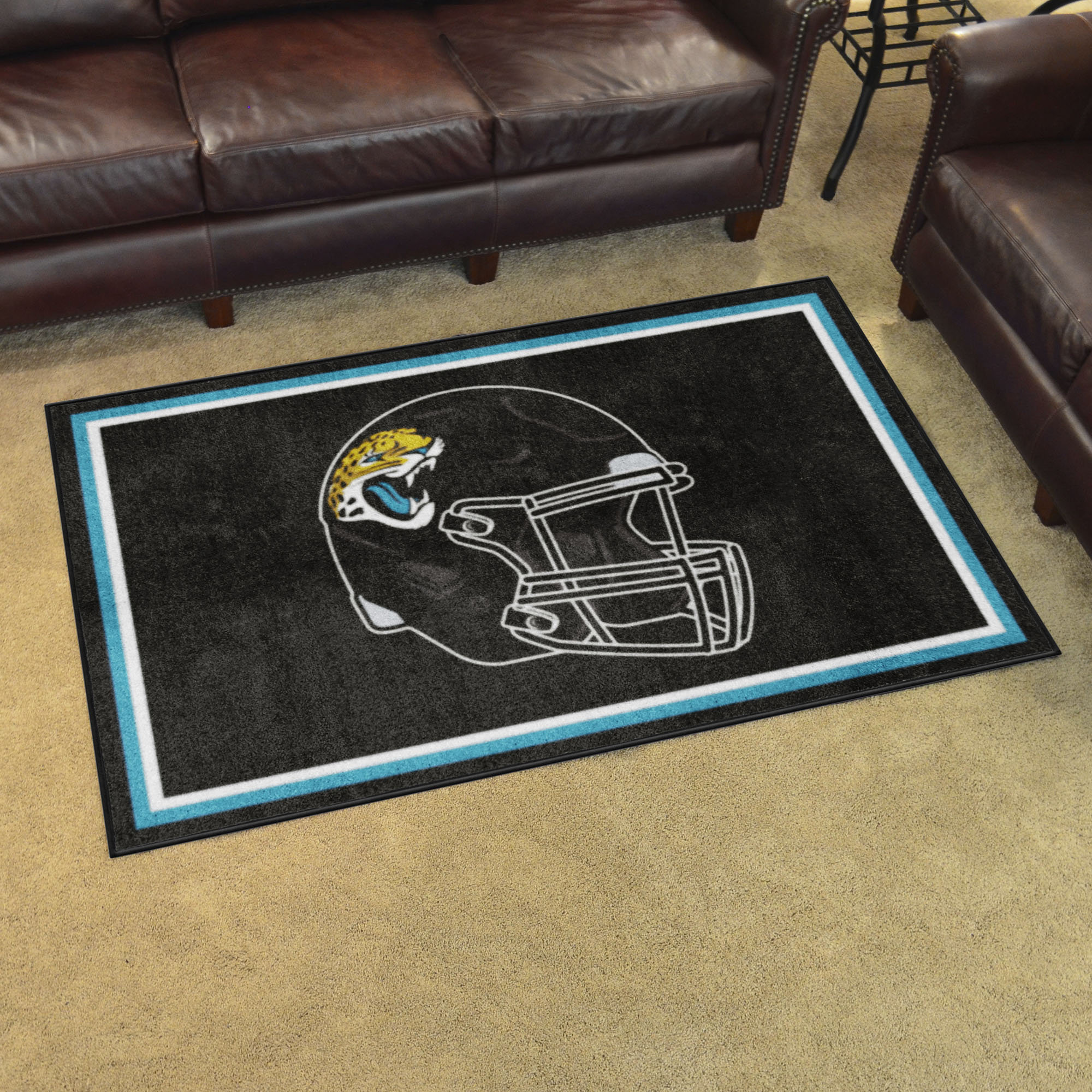 NFL Jacksonville Jaguars 3'8" X 5'11" Black Plush Rug - 38279 Room Scene