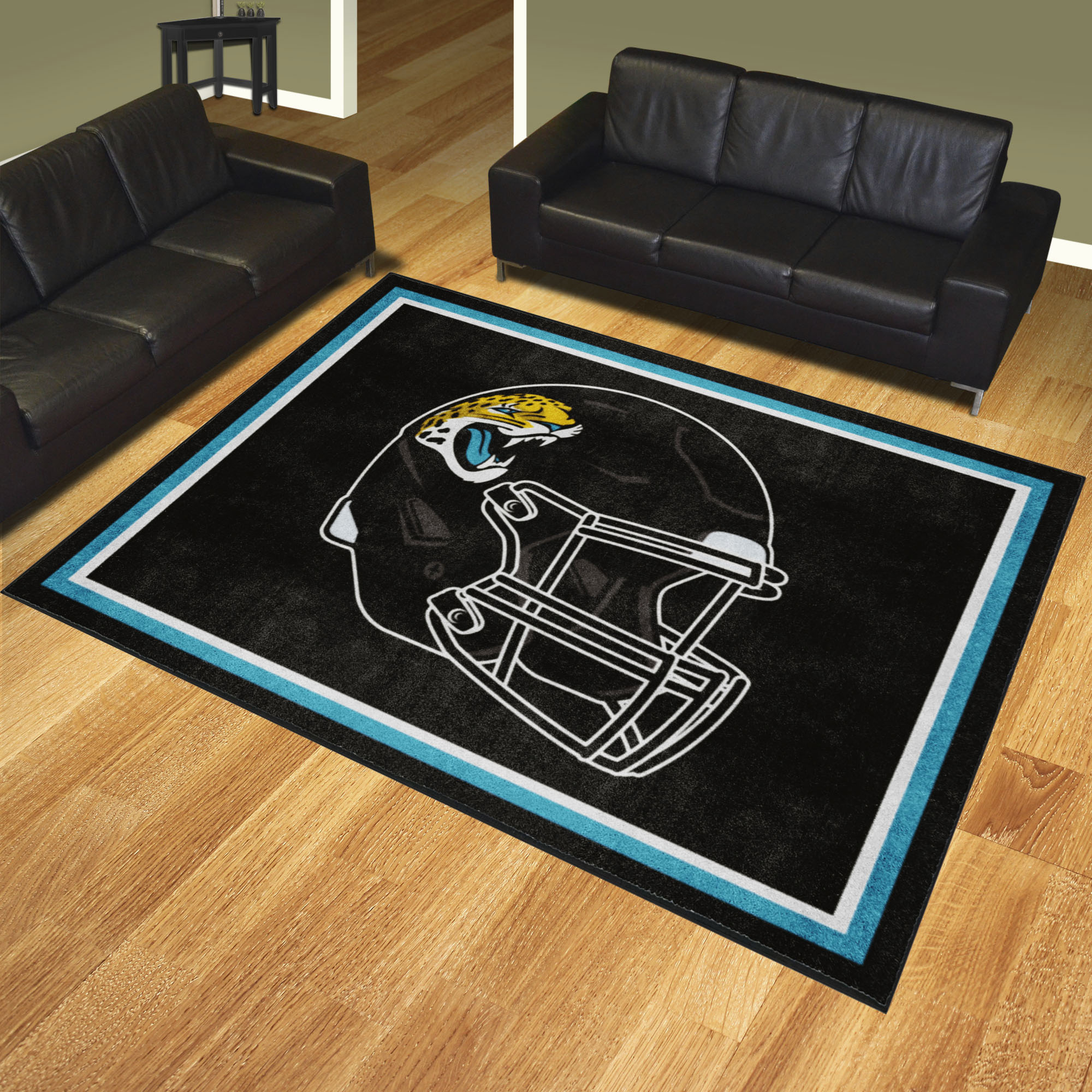 NFL Jacksonville Jaguars 7'3" X 9'9" Black Plush Rug - 38281 Room Scene