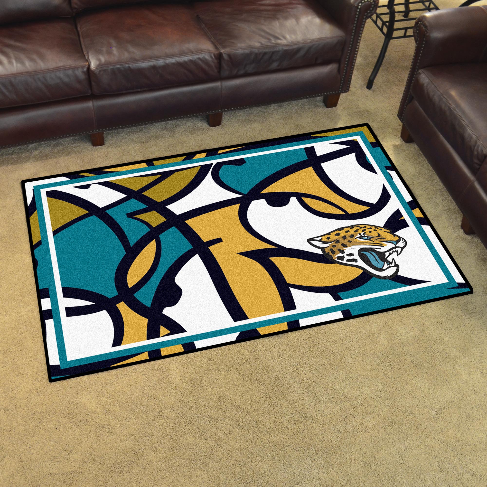 NFL Jacksonville Jaguars 3'8" X 5'11" Multicolor Plush Rug - 23289 Room Scene