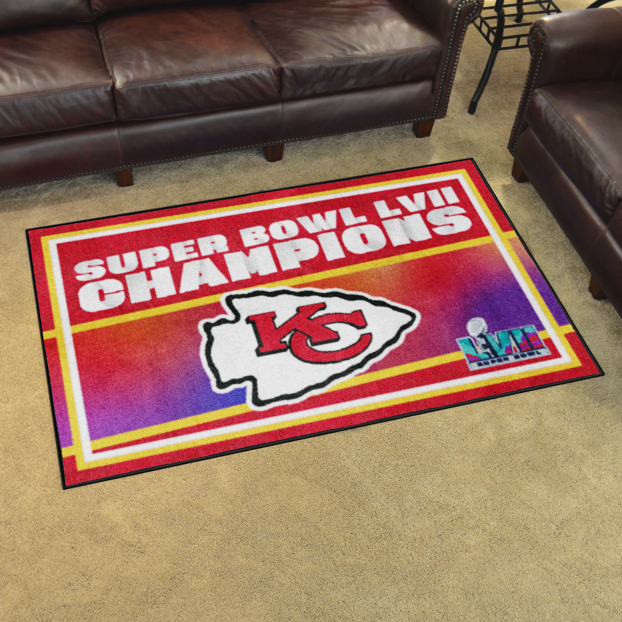 NFL Kansas City Chiefs 3'0" X 5'0" Red Plush Rug - 38391 Room Scene