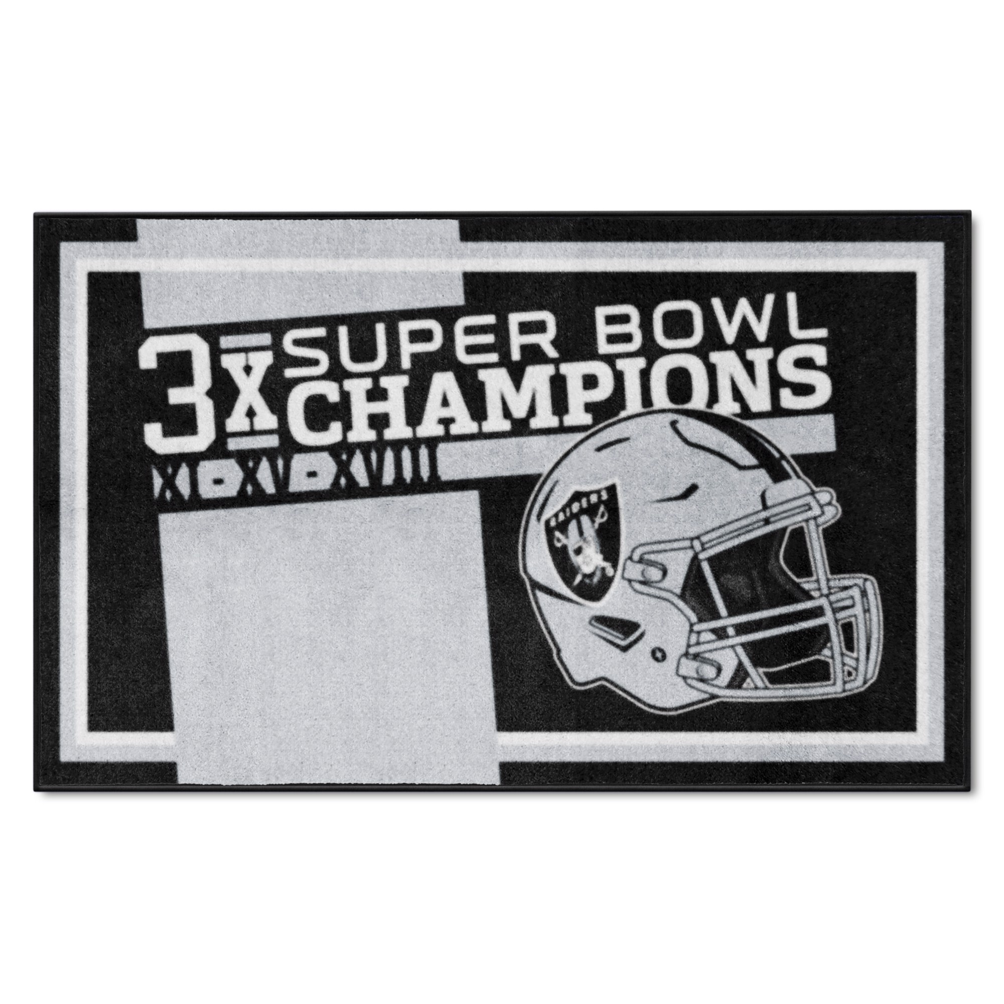 NFL Las Vegas Raiders 3'8" X 5'11" Gray Plush Rug - 30949