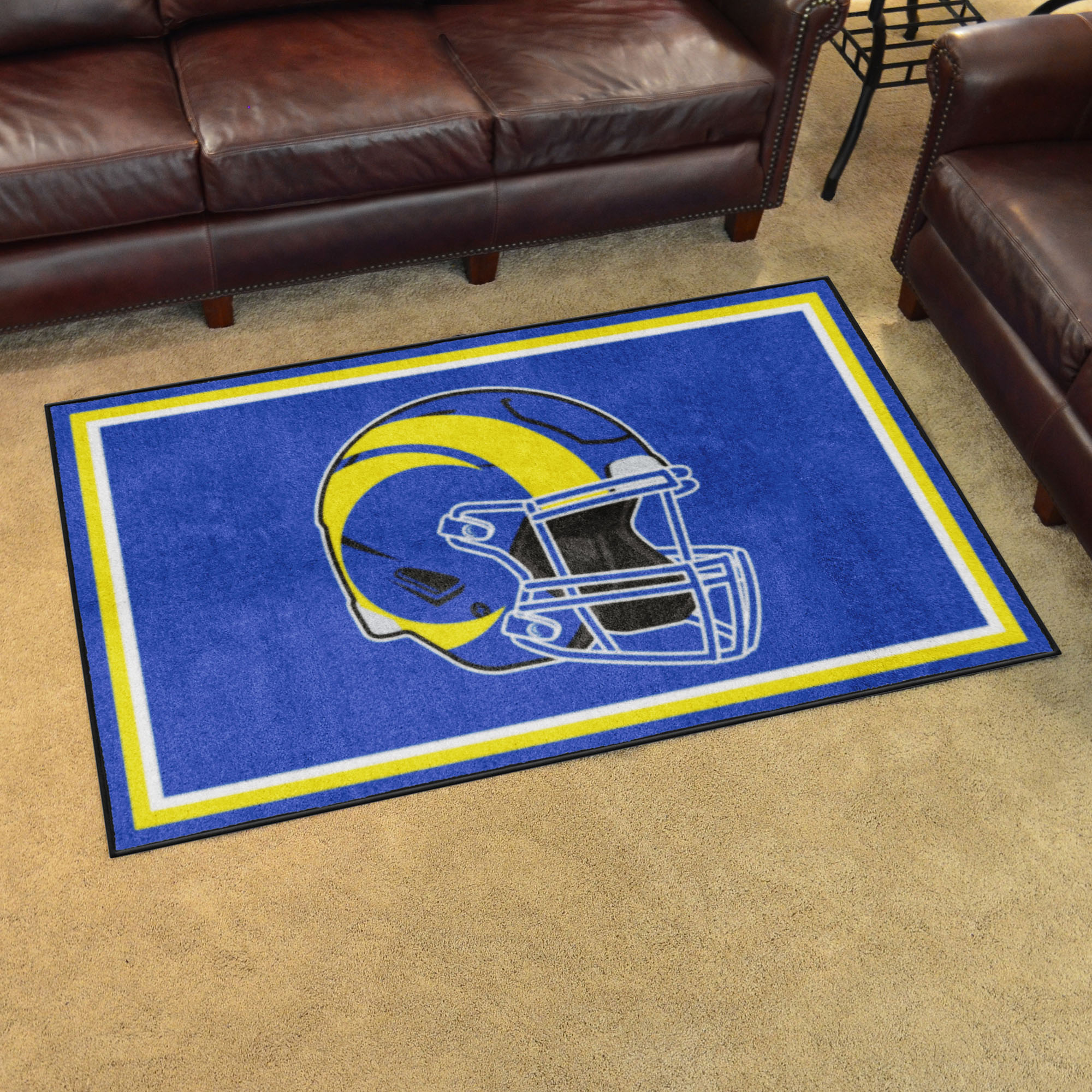 NFL Los Angeles Rams 3'8" X 5'11" Blue Plush Rug - 38296 Room Scene