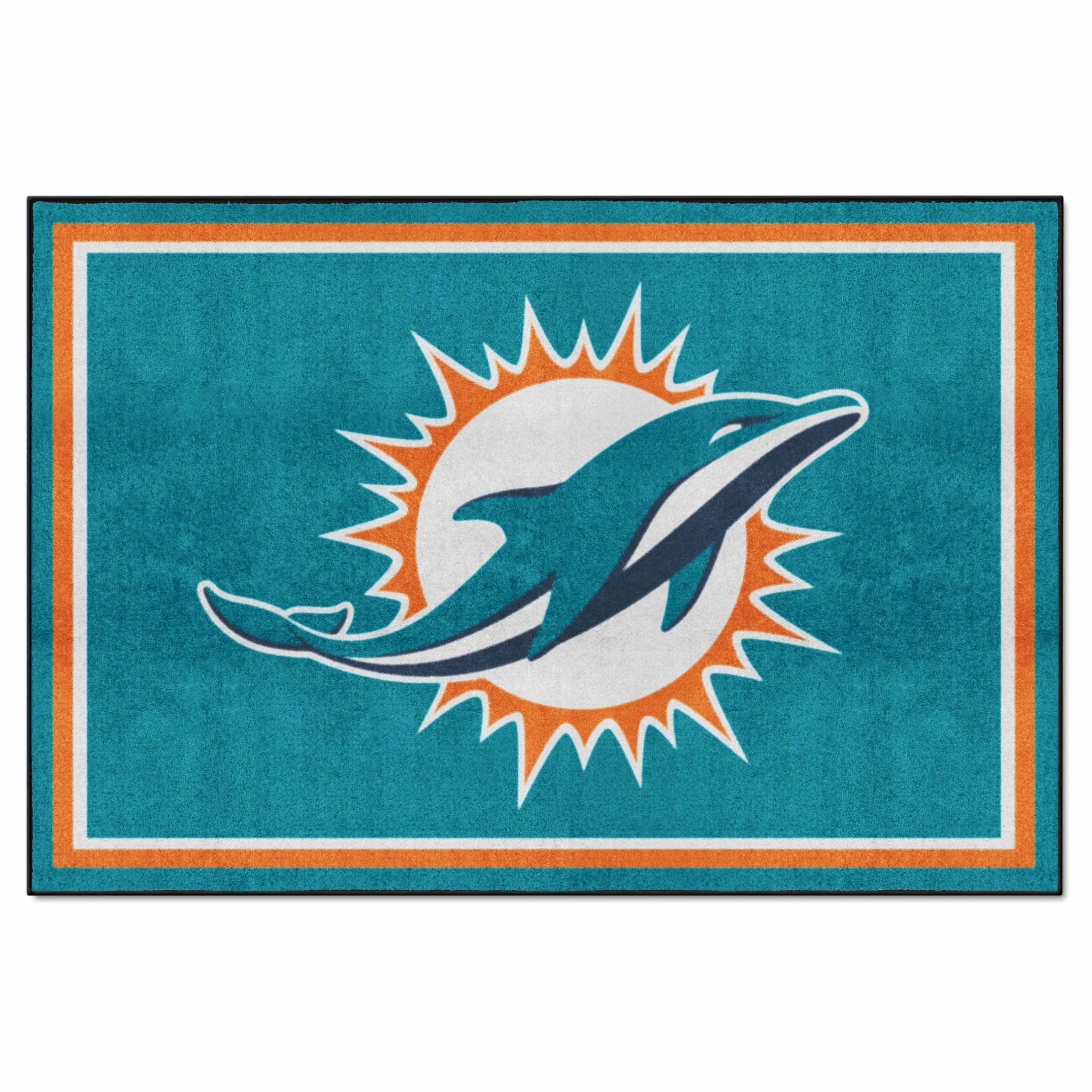 NFL Miami Dolphins 4'11" X 7'4" Aqua Plush Rug - 6587