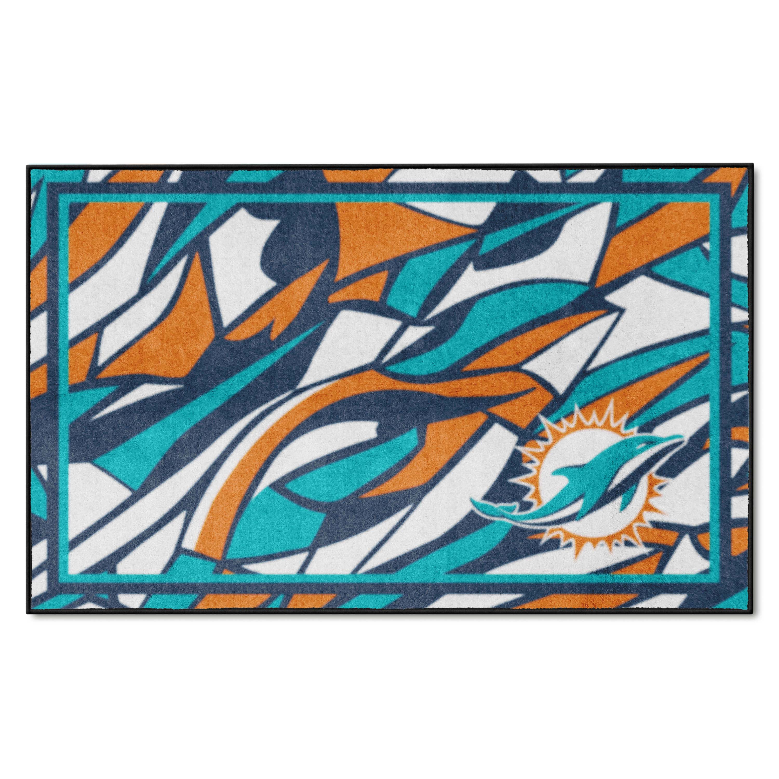 NFL Miami Dolphins 3'8" X 5'11" Multicolor Plush Rug - 23313