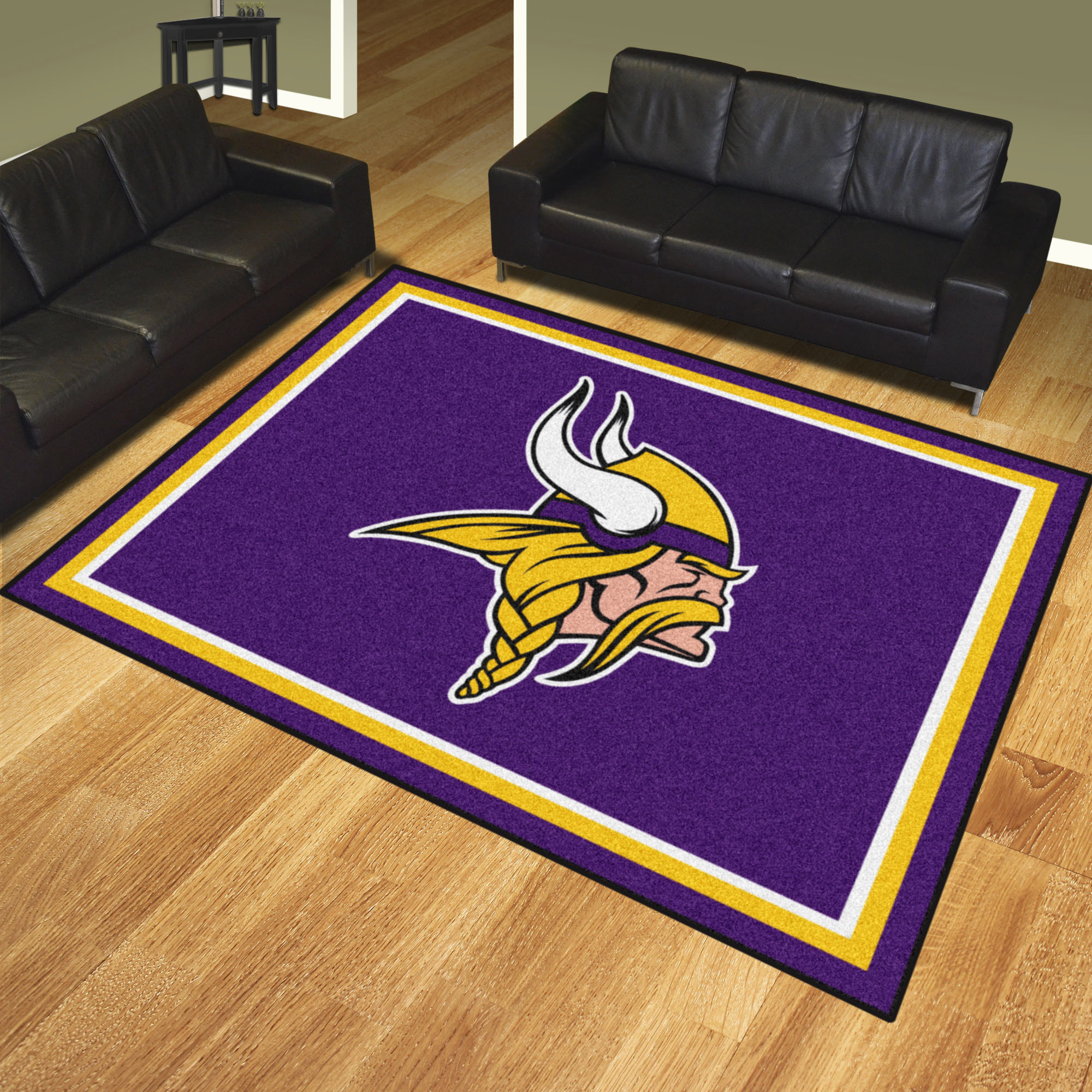 NFL Minnesota Vikings 7'3" X 9'9" Purple Plush Rug - 17488 Room Scene