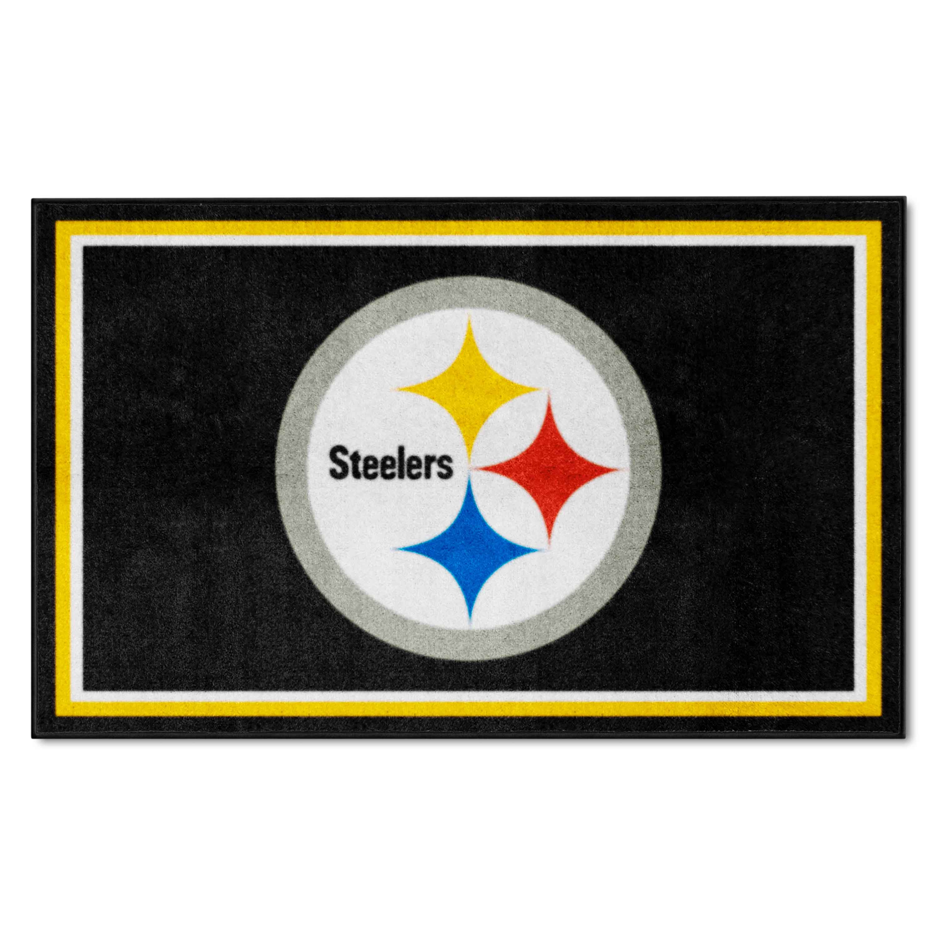 NFL Pittsburgh Steelers 3'8" X 5'11" Black Plush Rug - 6318