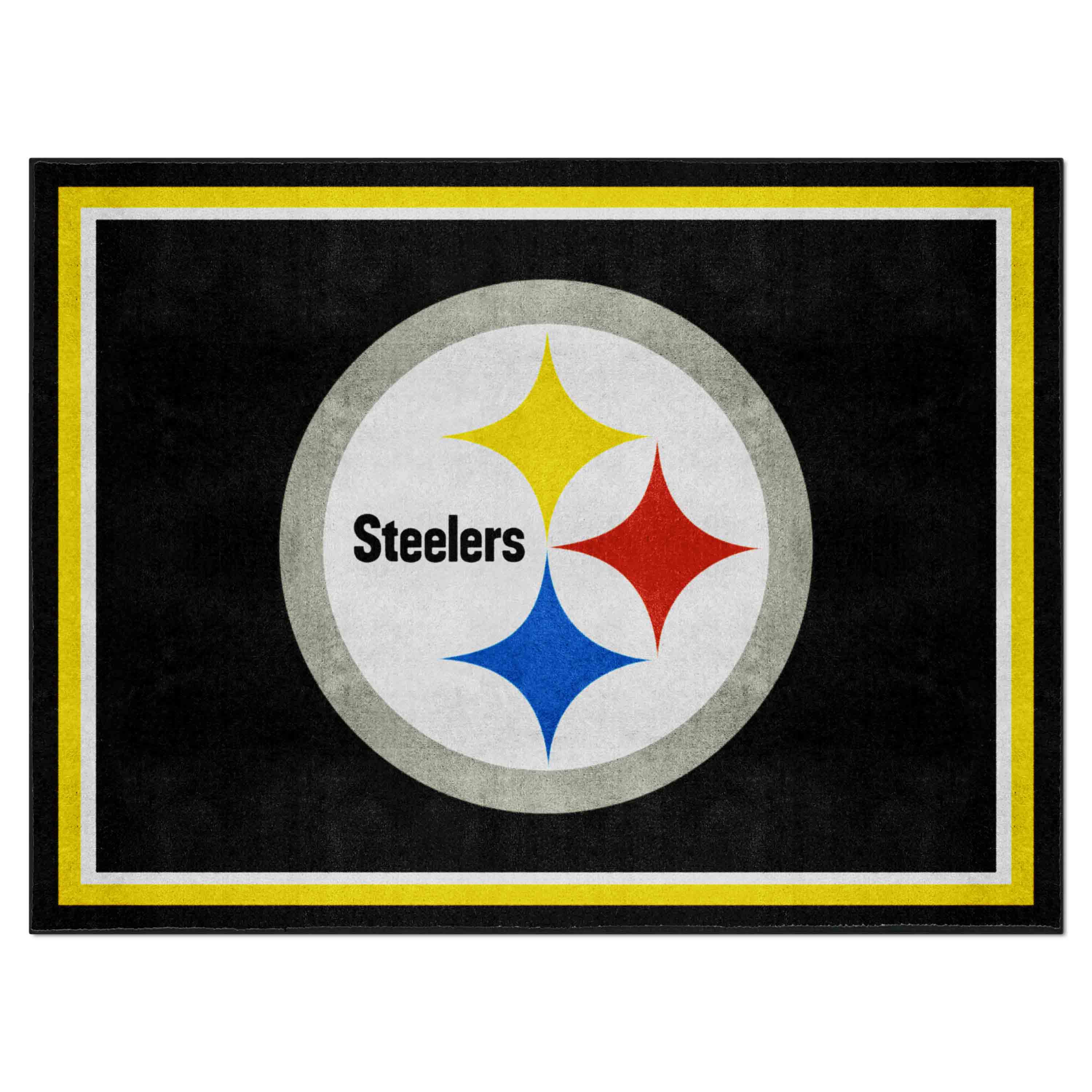 NFL Pittsburgh Steelers 7'3" X 9'9" Black Plush Rug - 17389