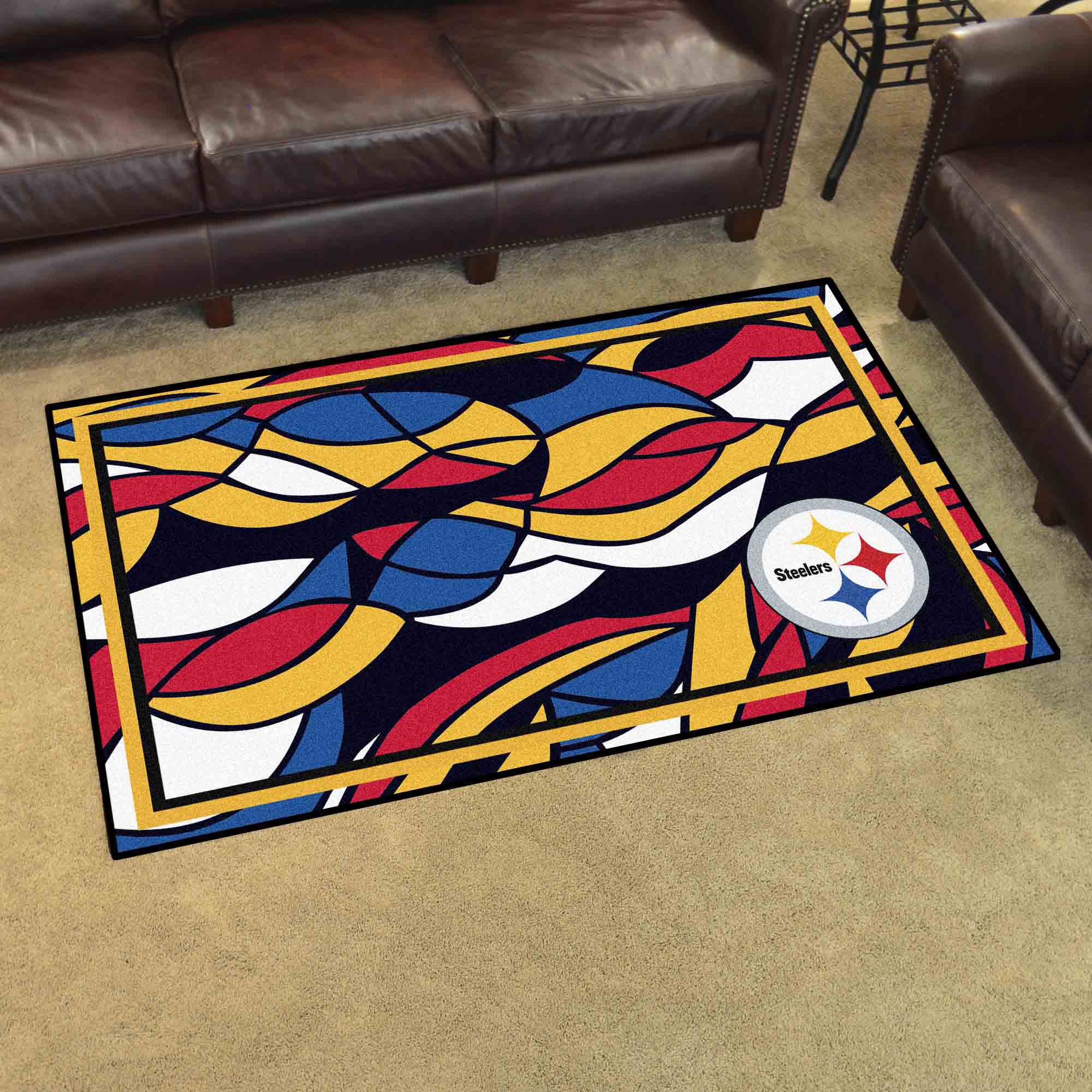 NFL Pittsburgh Steelers 3'8" X 5'11" Multicolor Plush Rug - 23355 Room Scene