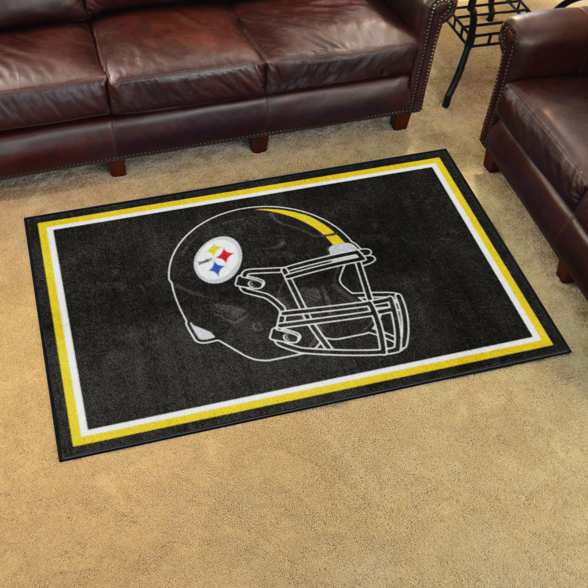 NFL Pittsburgh Steelers 3'8" X 5'11" Black Plush Rug - 38327 Room Scene