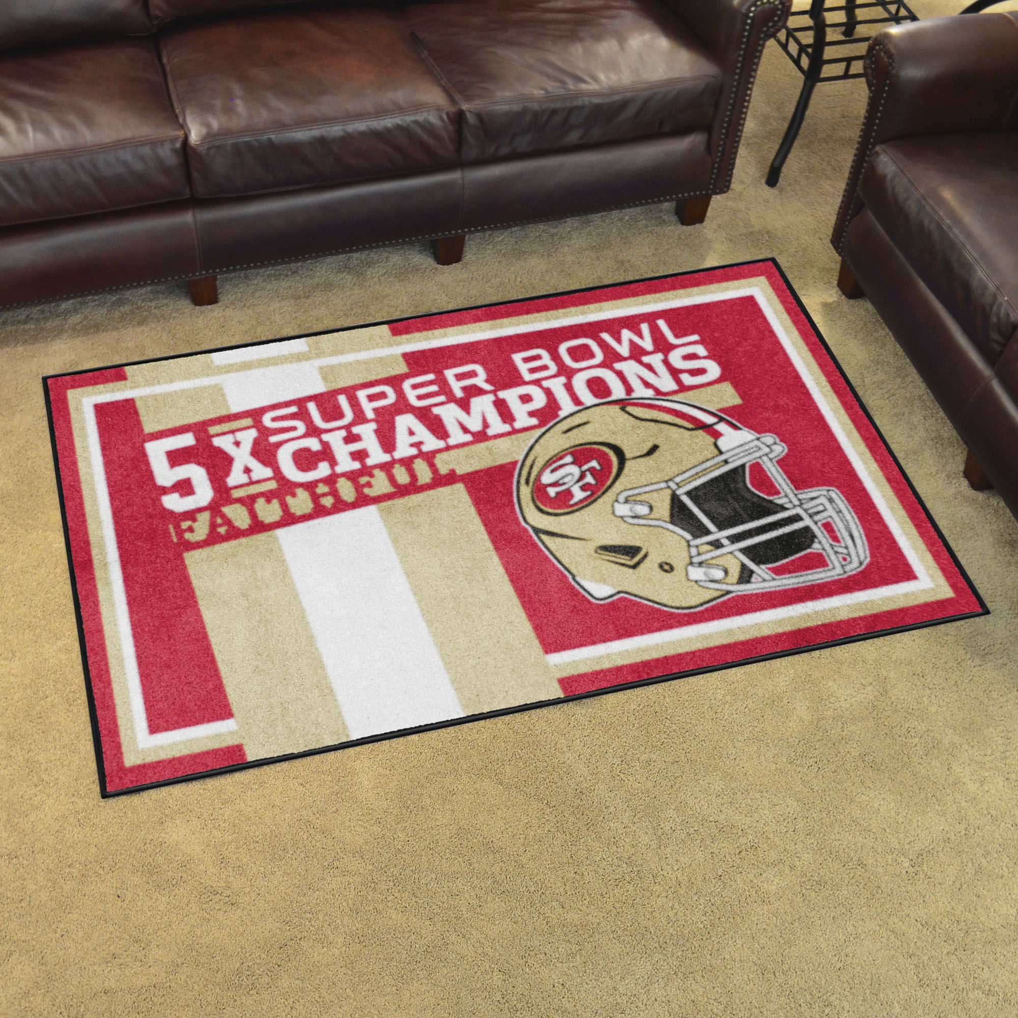 NFL San Francisco 49ers 3'8" X 5'11" Red Plush Rug - 30989 Room Scene