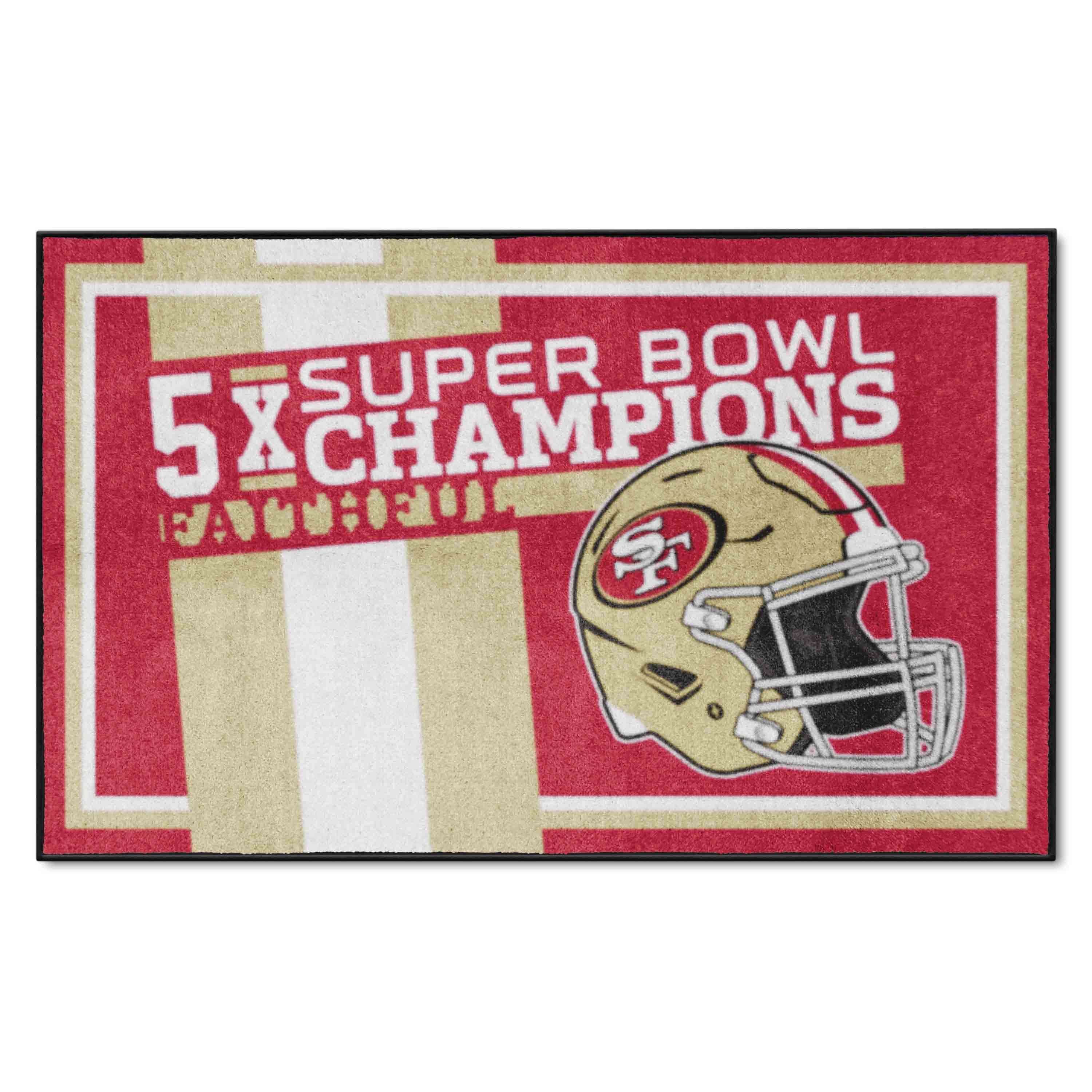 NFL San Francisco 49ers 3'8" X 5'11" Red Plush Rug - 30989