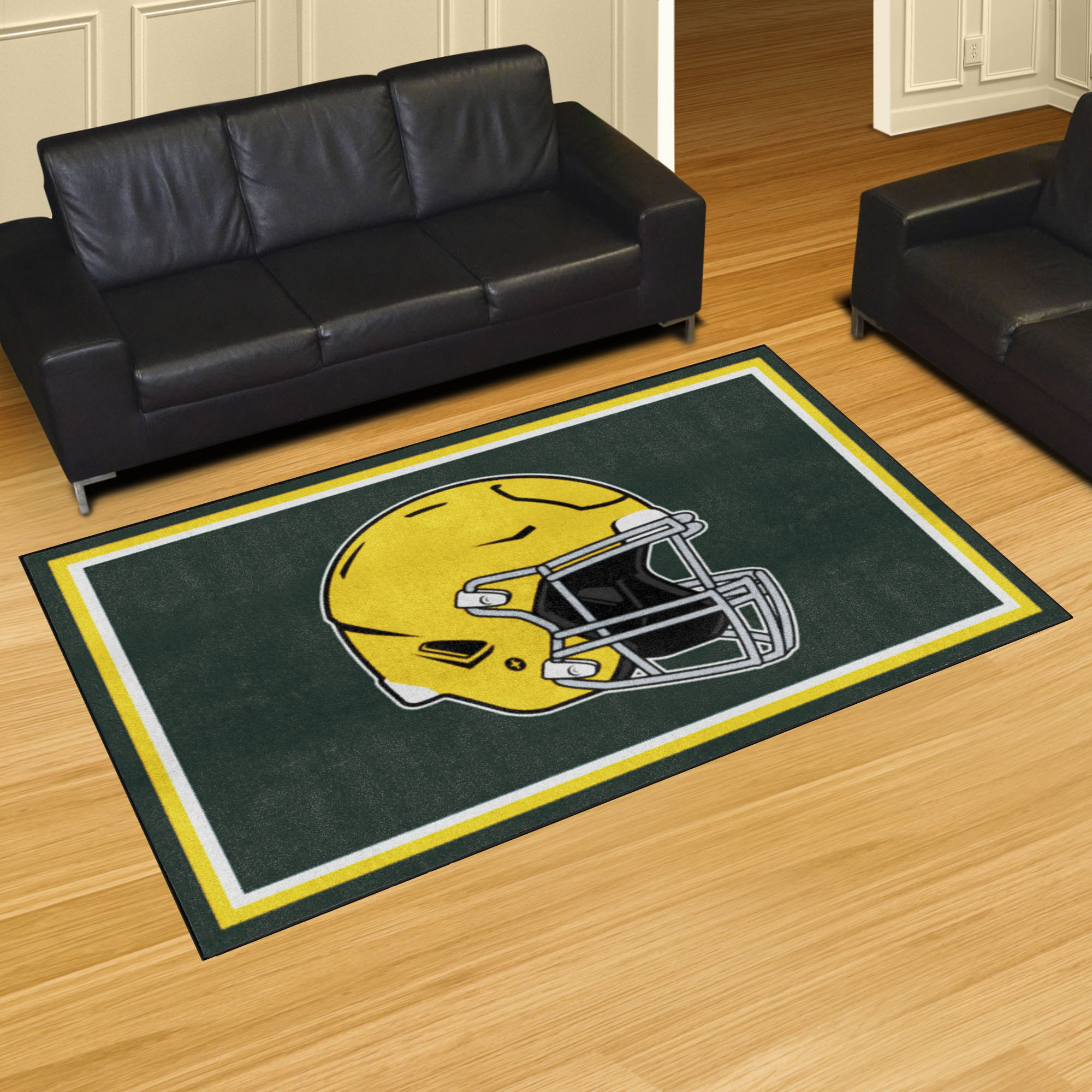 NFL Green Bay Packers 4'11" X 7'4" Green Plush Rug - 36192 Room Scene