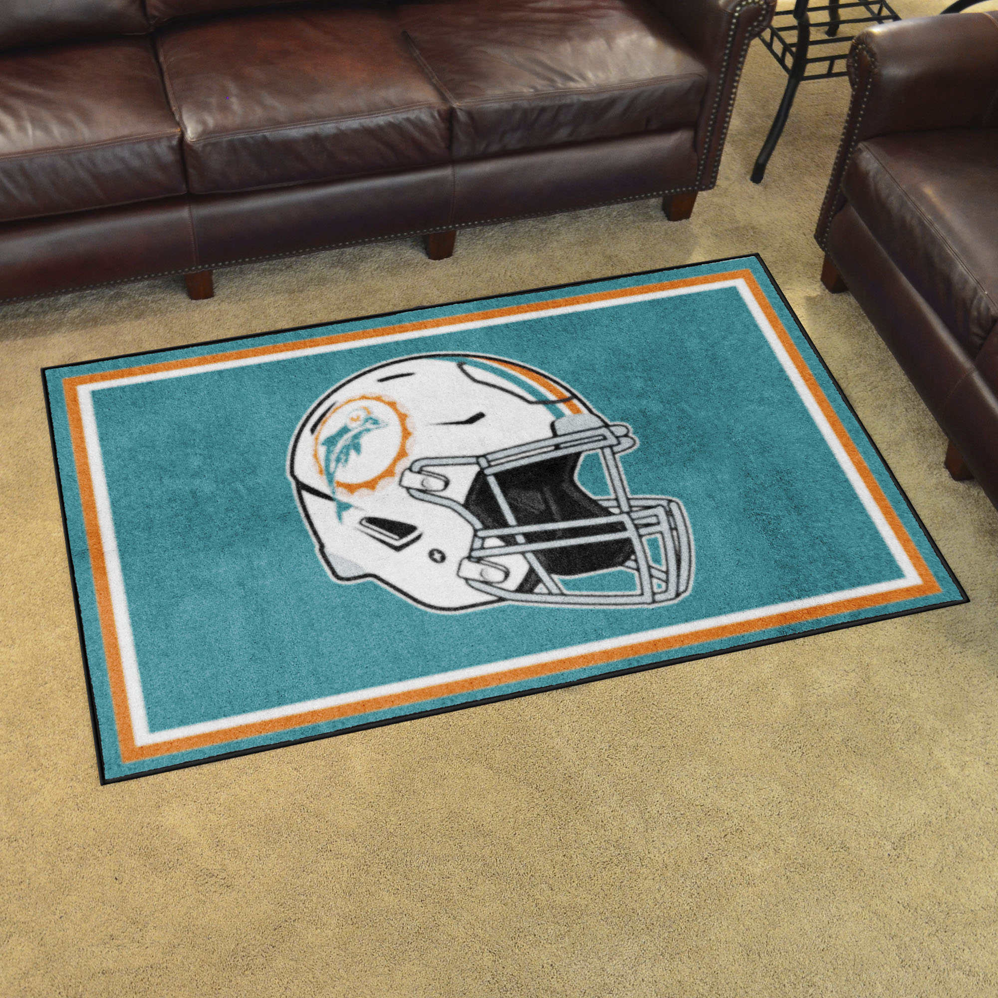 NFL Miami Dolphins 3'8" X 5'11" Aqua Plush Rug - 36215 Room Scene