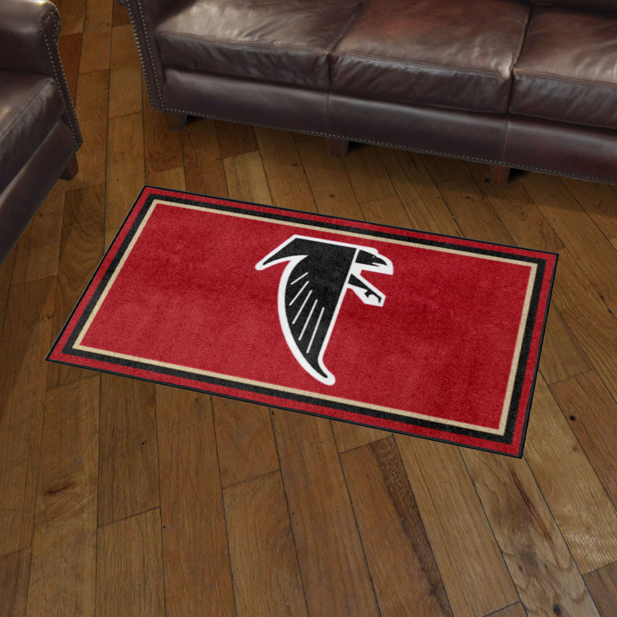 NFL Retro Atlanta Falcons 3'0" X 5'0" Red Plush Rug - 32557 Room Scene