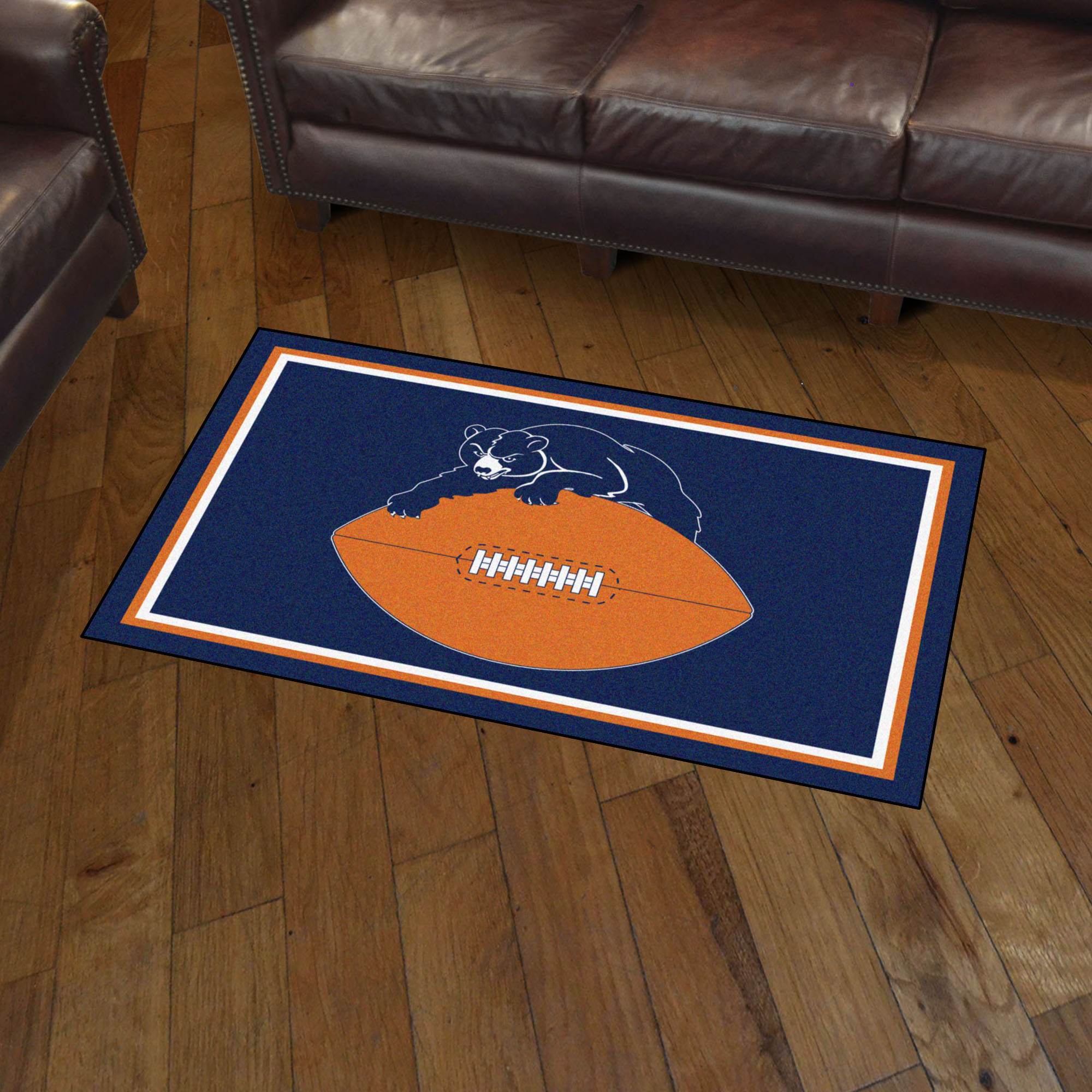 NFL Retro Chicago Bears 3'0 X 5'0 Navy Plush Rug - 32567